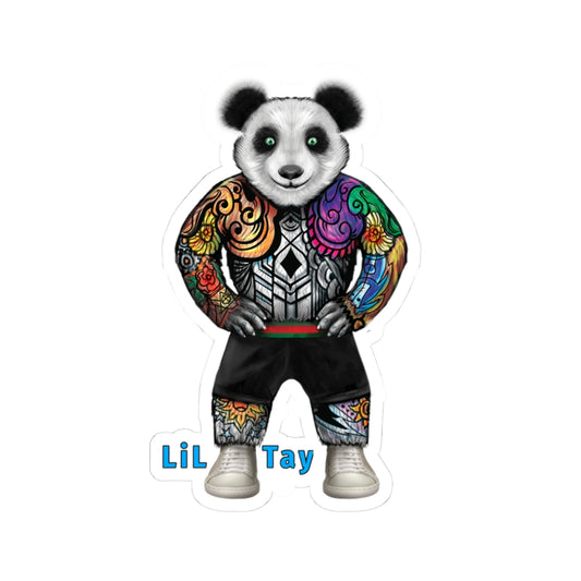 LiLTay Tattoo Panda Kiss-Cut Stickers, radical Bear Hip Art Decals for Laptops, Water Bottles, Scrapbooking, Boards, Lockers, Car Accessories