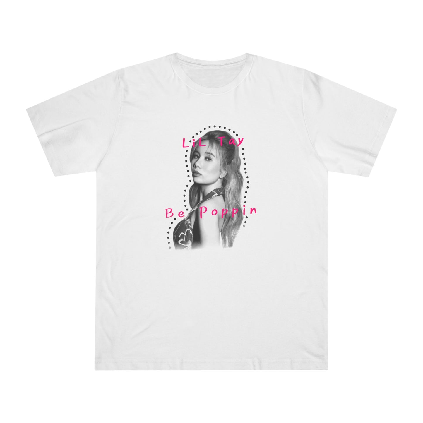 LiL Tay BePoppin cotton tee shirt unisex black or white only