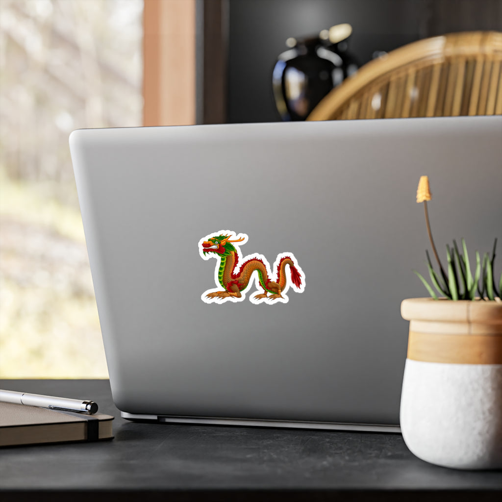Mythical Colorful Chinese Dragon Vinyl Decal - Kiss-Cut Sticker From LiLTay