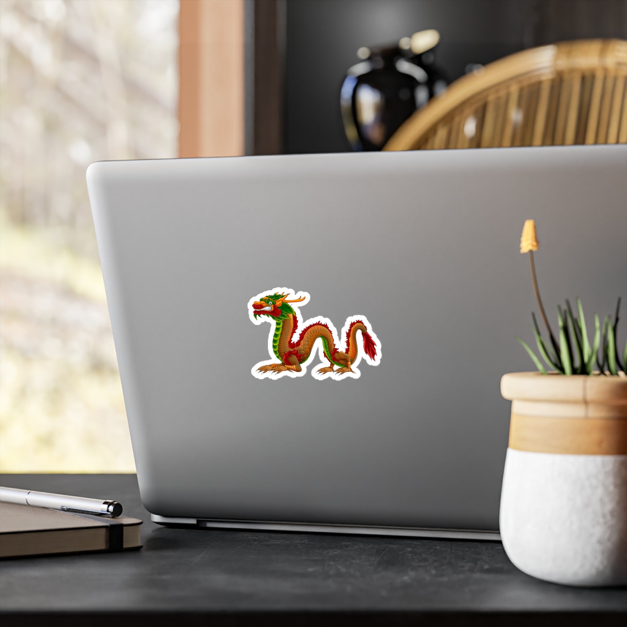 Mythical Colorful Chinese Dragon Vinyl Decal - Kiss-Cut Sticker From LiLTay