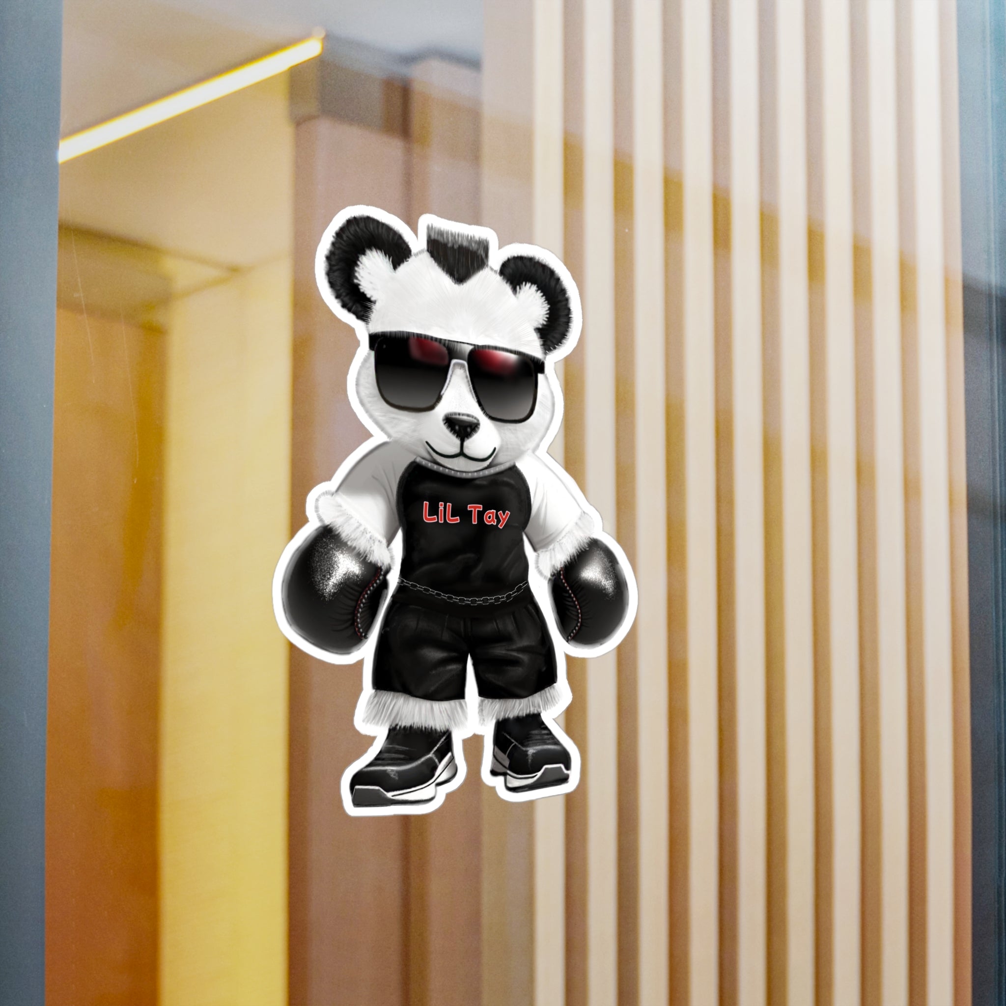 Cool Boxing Teddy Bear Sticker — Kiss-Cut Vinyl Decal From LiLTay