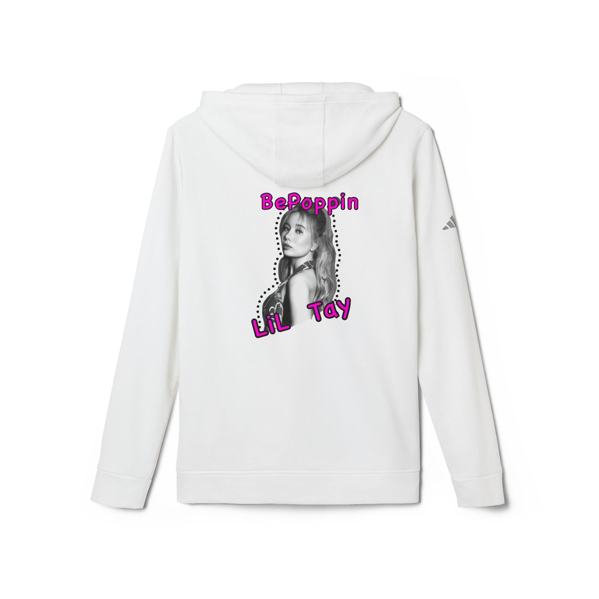 Adidas Hoodie — BePoppin Lil Tay unisex Graphic Back Print White Fleece