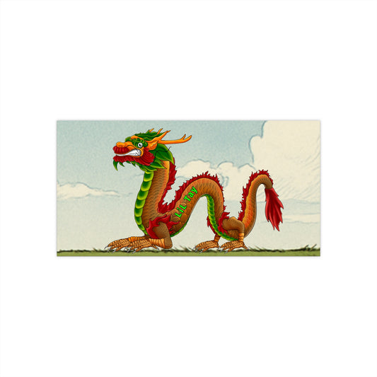 LiLTay Dragon Bumper Sticker Size AnyPlace - Radical waterproof cartoon of some historical accuracy
