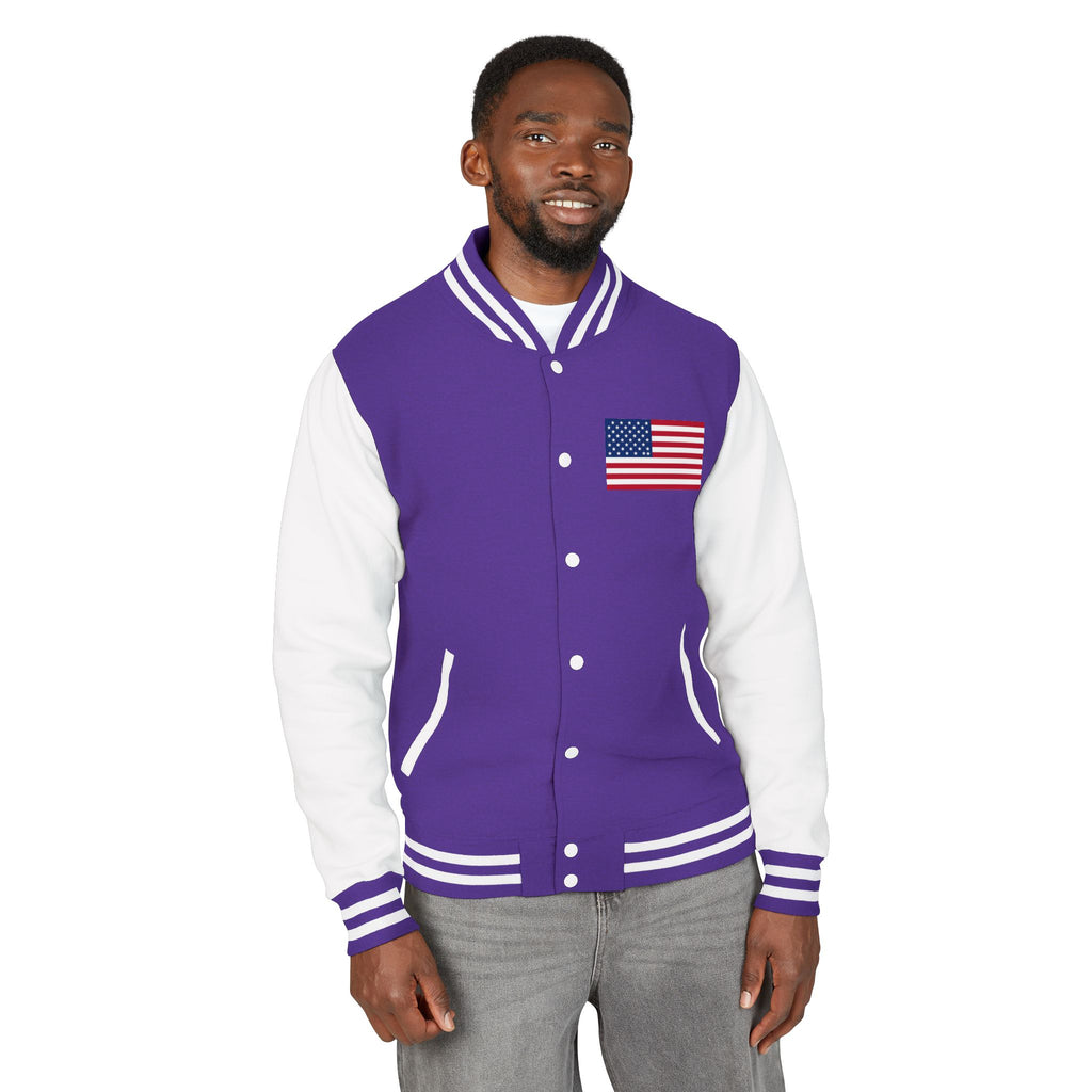 American Flag stitched on the chest Letterman Jacket from LiLTay