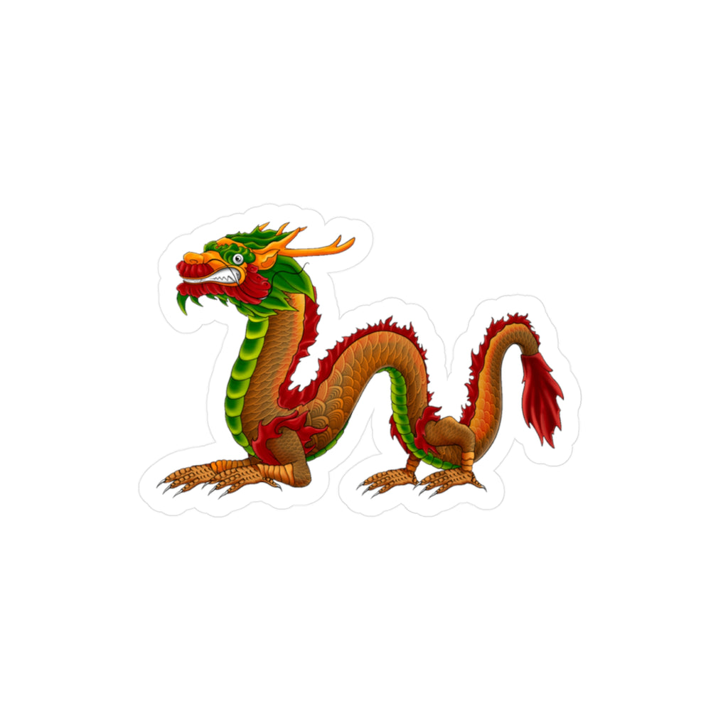 Mythical Colorful Chinese Dragon Vinyl Decal - Kiss-Cut Sticker From LiLTay