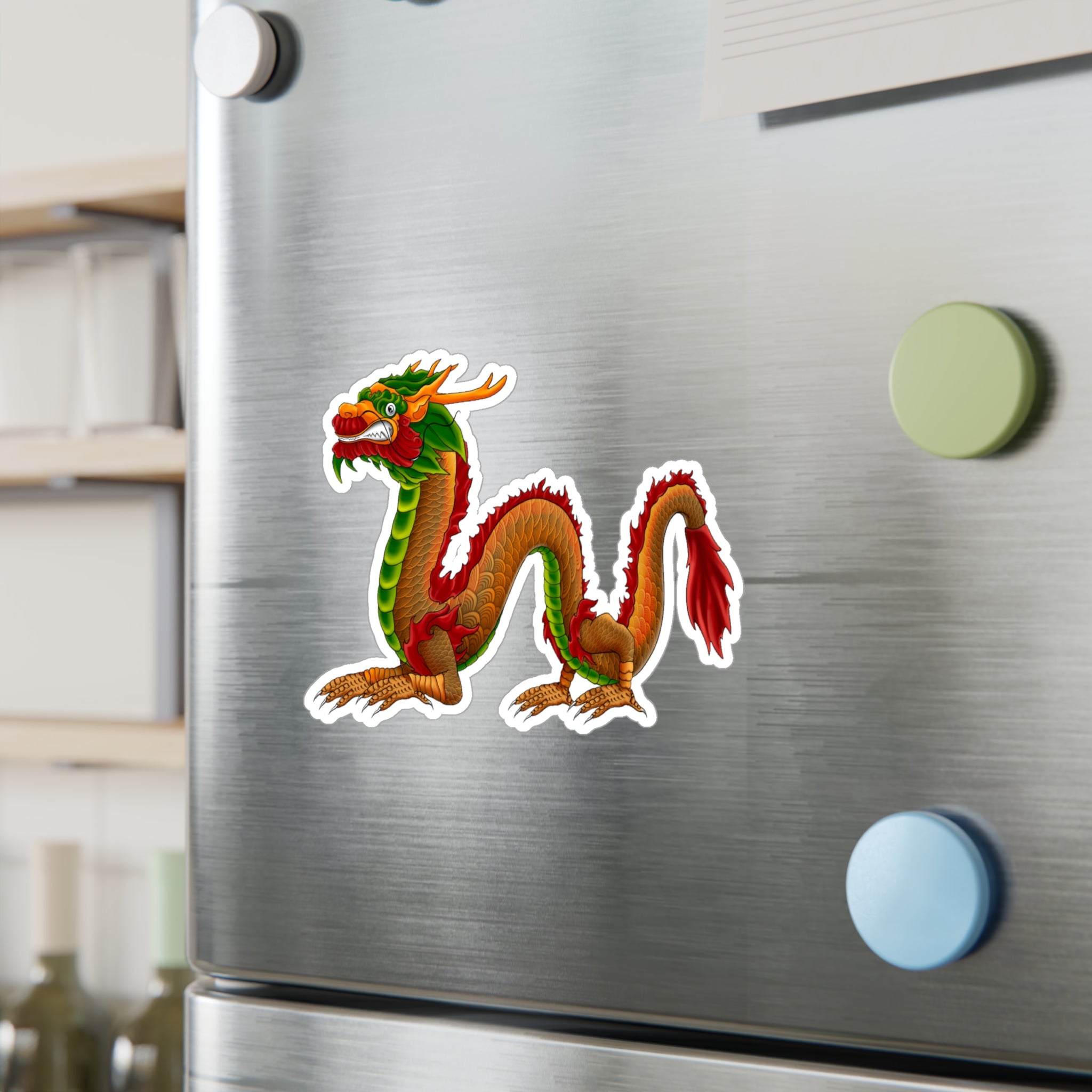 Mythical Colorful Chinese Dragon Vinyl Decal - Kiss-Cut Sticker From LiLTay