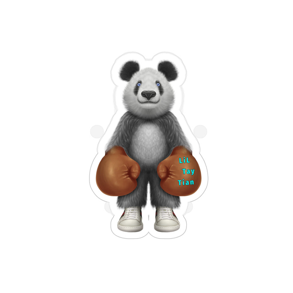 LiLTay Boxing Panda Die-Cut Vinyl Sticker — Transparent Outdoor Sticker (1pc)