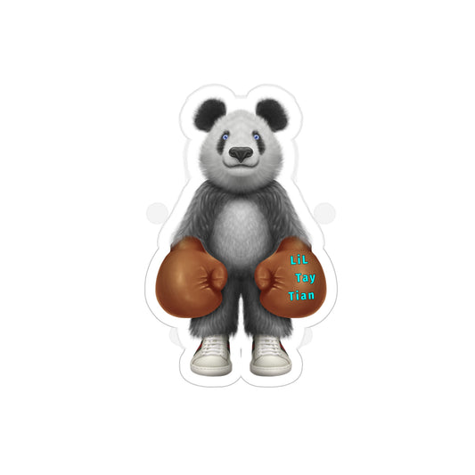 LiLTay Boxing Panda Die-Cut Vinyl Sticker — Transparent Outdoor Sticker (1pc)