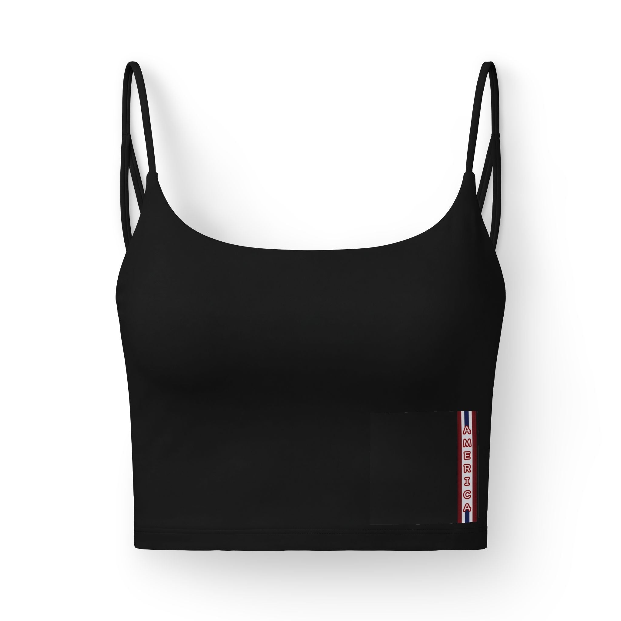 Women's Luxe Bra — Slim Strappy Crop with 250 celebration july 4th Tricolor Accent