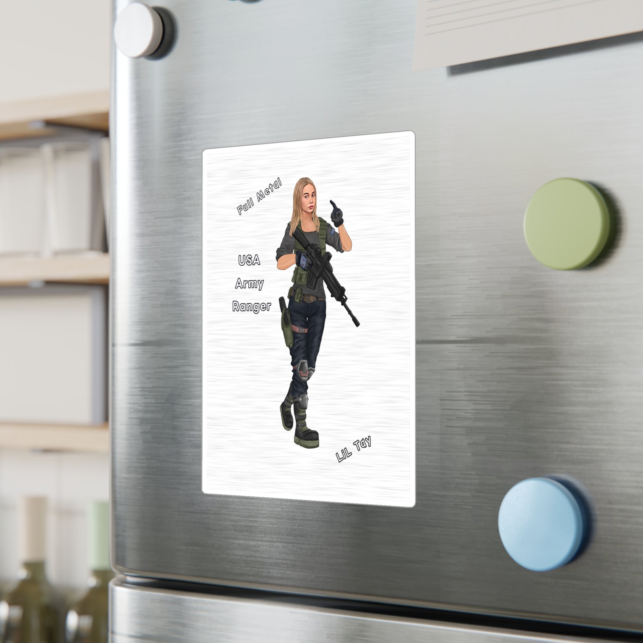 USA Army Ranger Full Metal Soldier Vinyl Sticker — Kiss-Cut Decal From LiLTay - in or outdoor