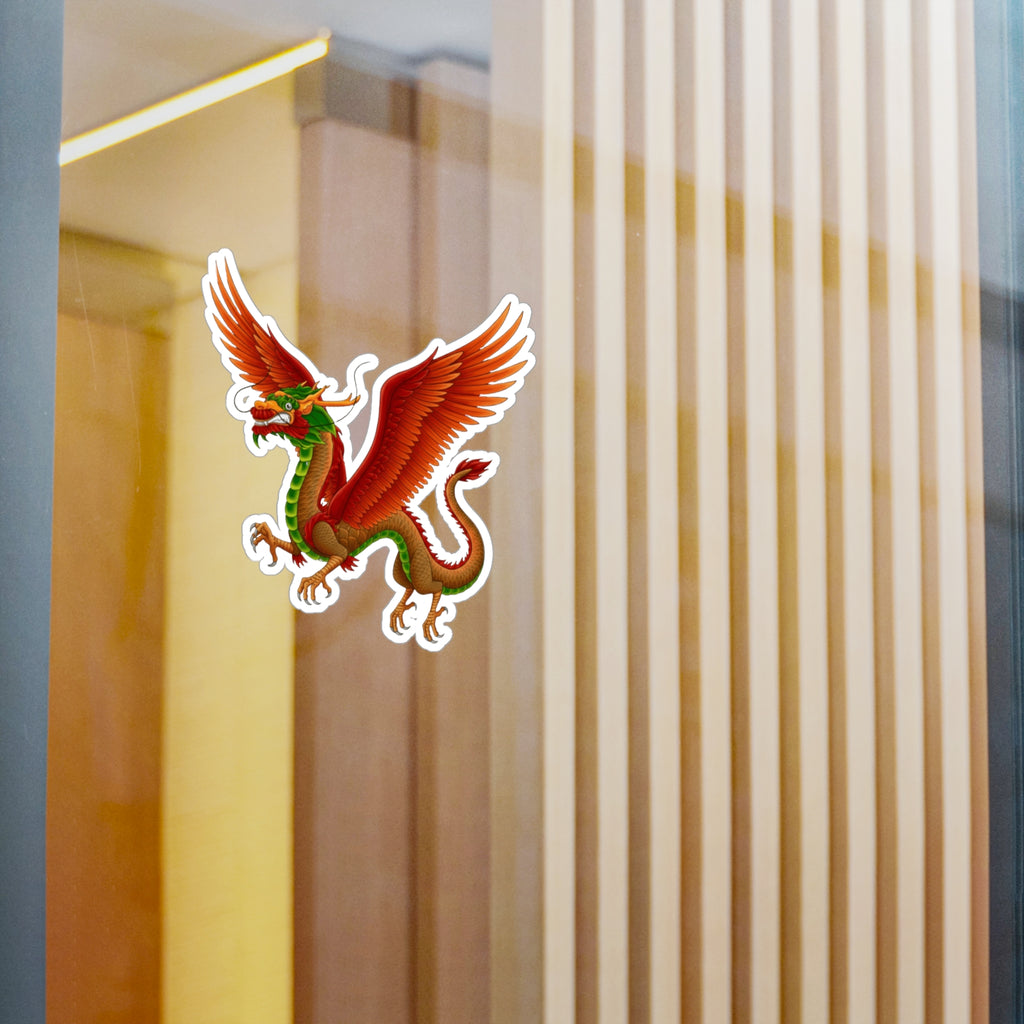Red Winged Mythical Chinese Dragon Vinyl Sticker – Kiss-Cut Decal From LiLTay