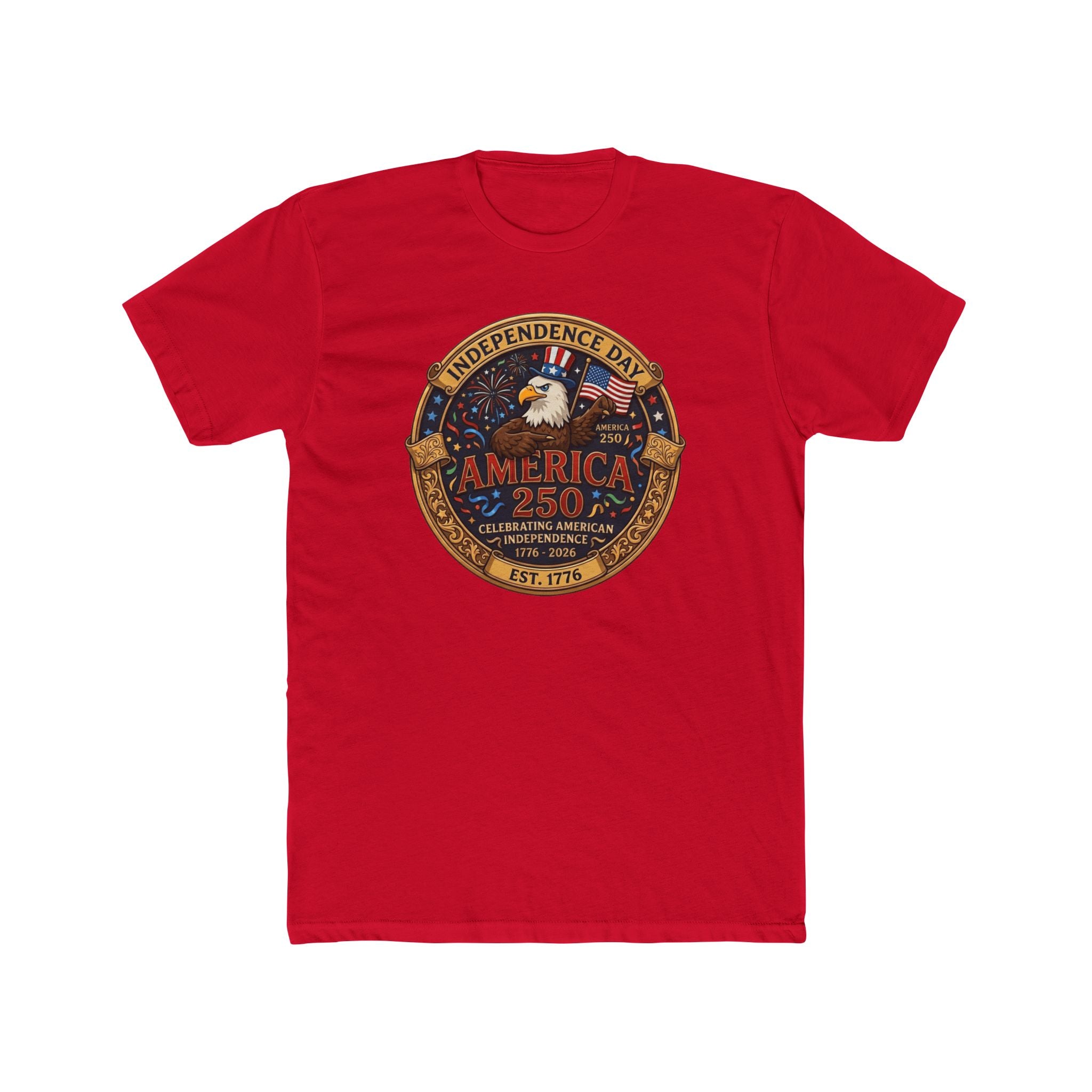 America 250 Independence Day T-Shirt — Patriotic Eagle 1776 Celebration Tee by liltay