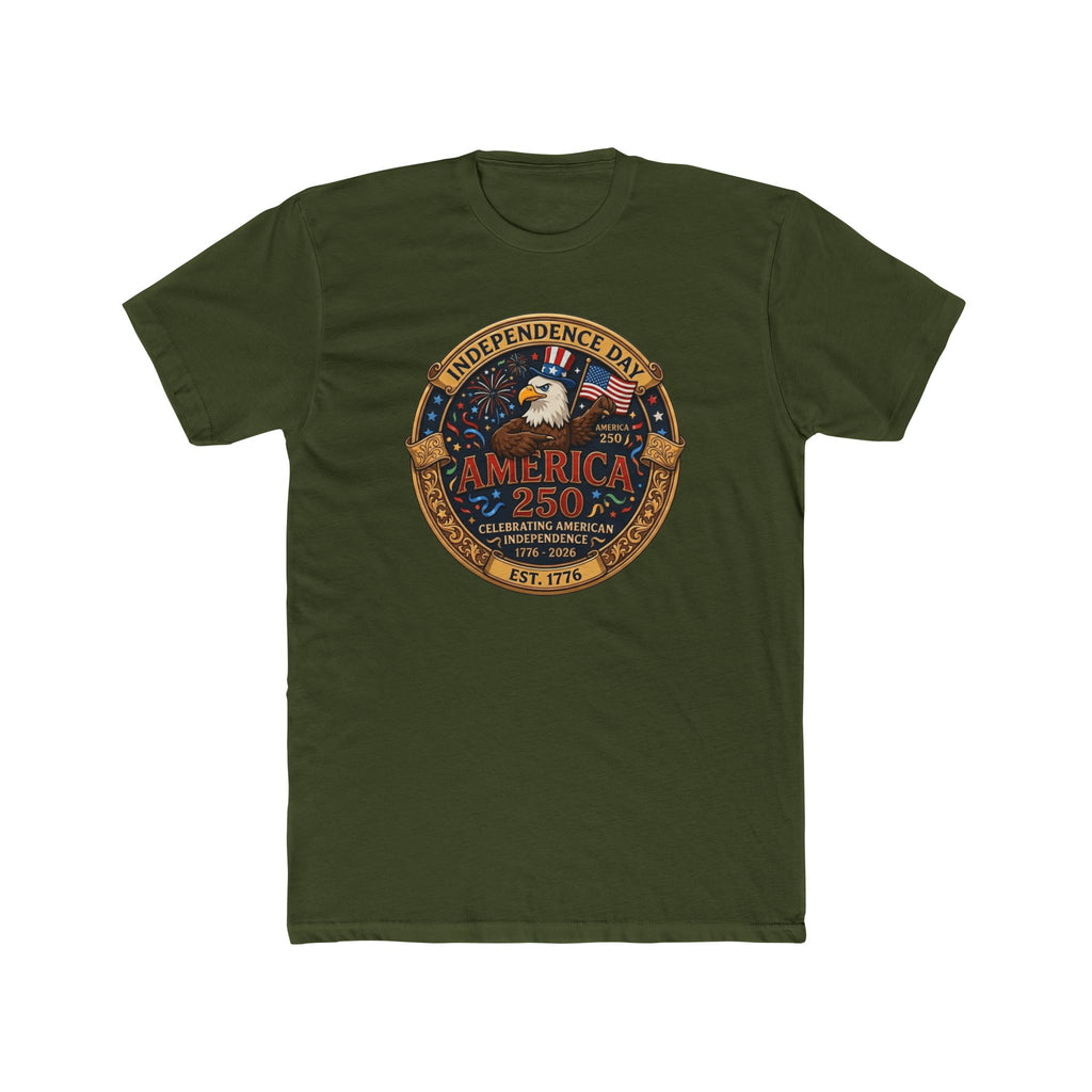 America 250 Independence Day T-Shirt — Patriotic Eagle 1776 Celebration Tee by liltay