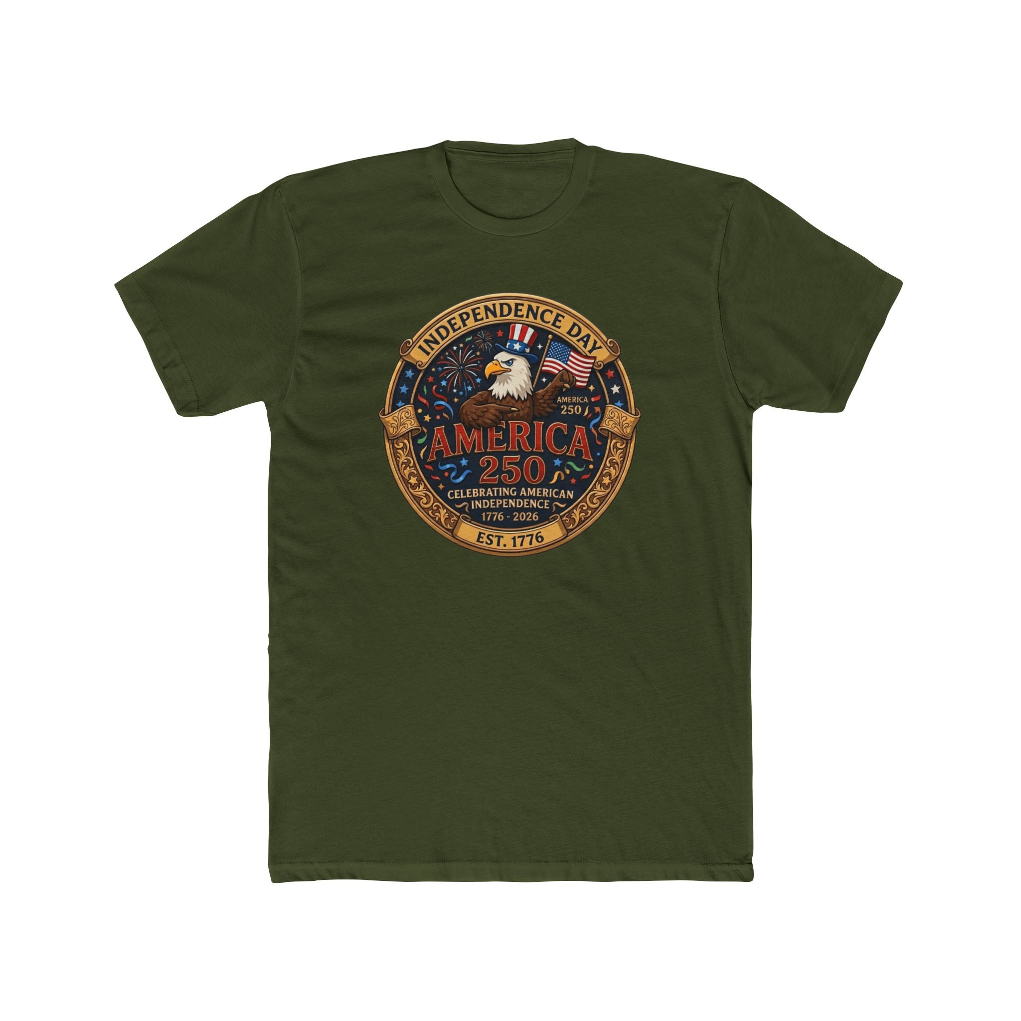 America 250 Independence Day T-Shirt — Patriotic Eagle 1776 Celebration Tee by liltay