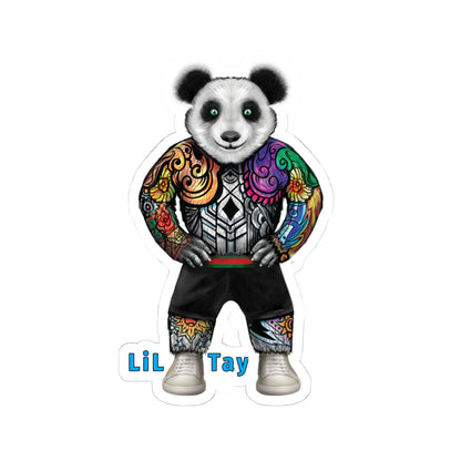 LiLTay Tattoo Panda Kiss-Cut Stickers, radical Bear Hip Art Decals for Laptops, Water Bottles, Scrapbooking, Boards, Lockers, Car Accessories