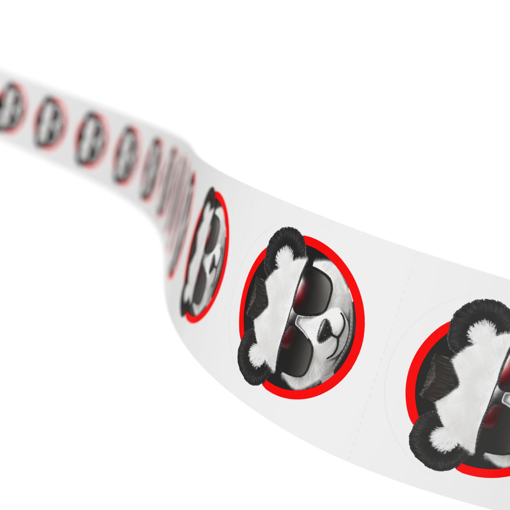 Cool Teddy Bear Round Stickers  — Roll of 50 Sunglasses Red Band LiLTay Logo  2 sizes