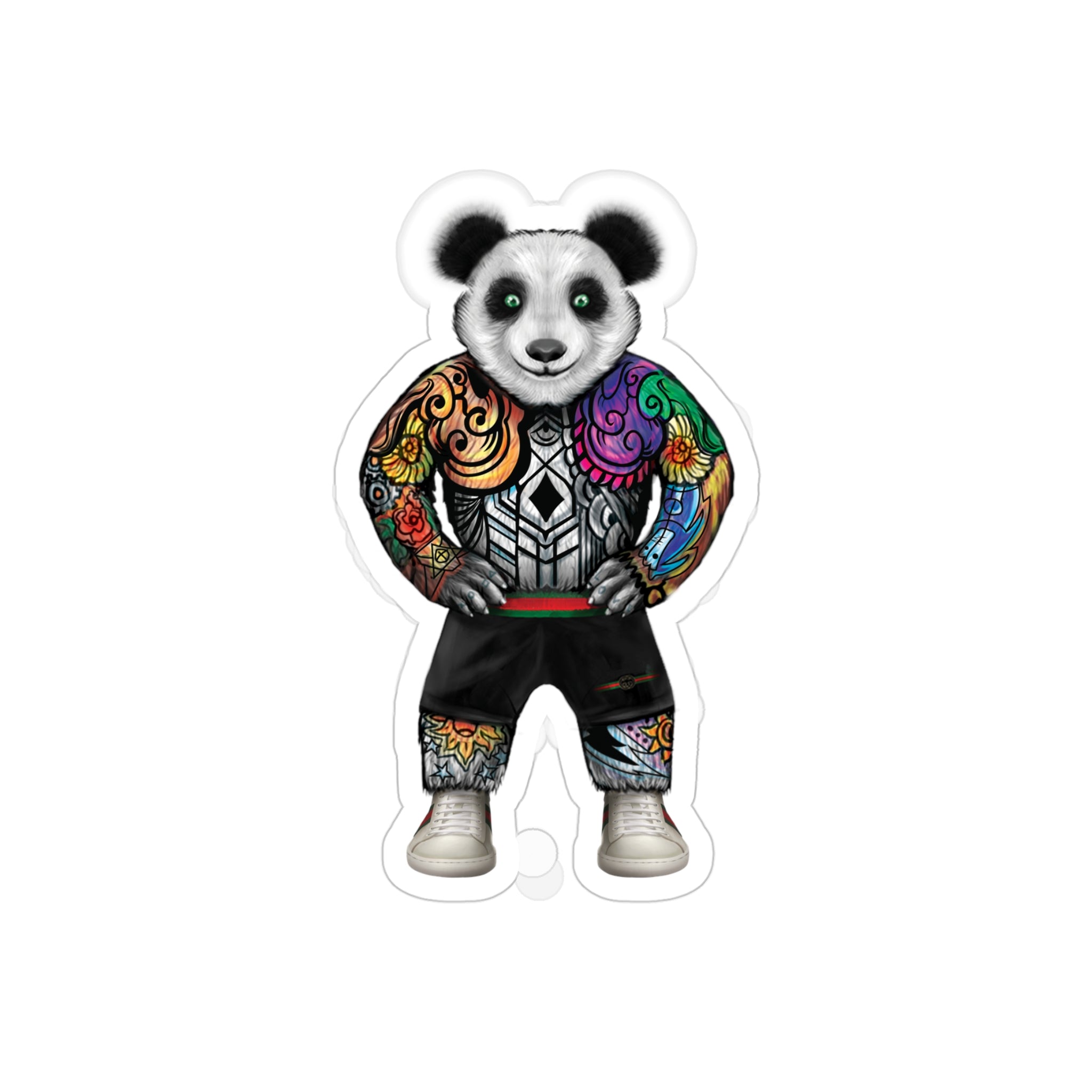 Tattoo Panda Sticker — Die-Cut Transparent Outdoor Sticker from LiLTay