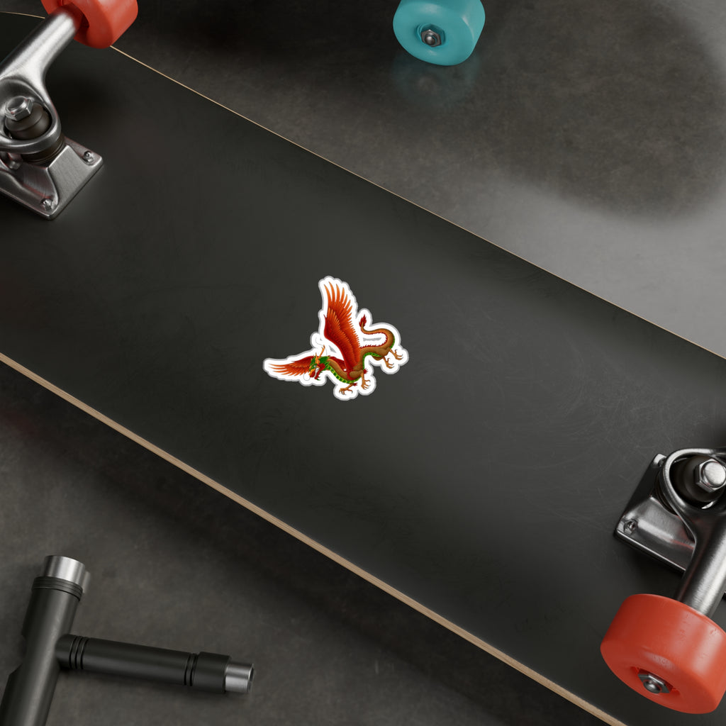 Red Winged Mythical Chinese Dragon Vinyl Sticker – Kiss-Cut Decal From LiLTay