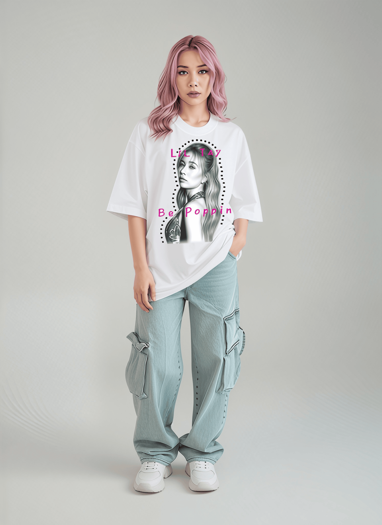 LiL Tay BePoppin cotton oversized tee unisex