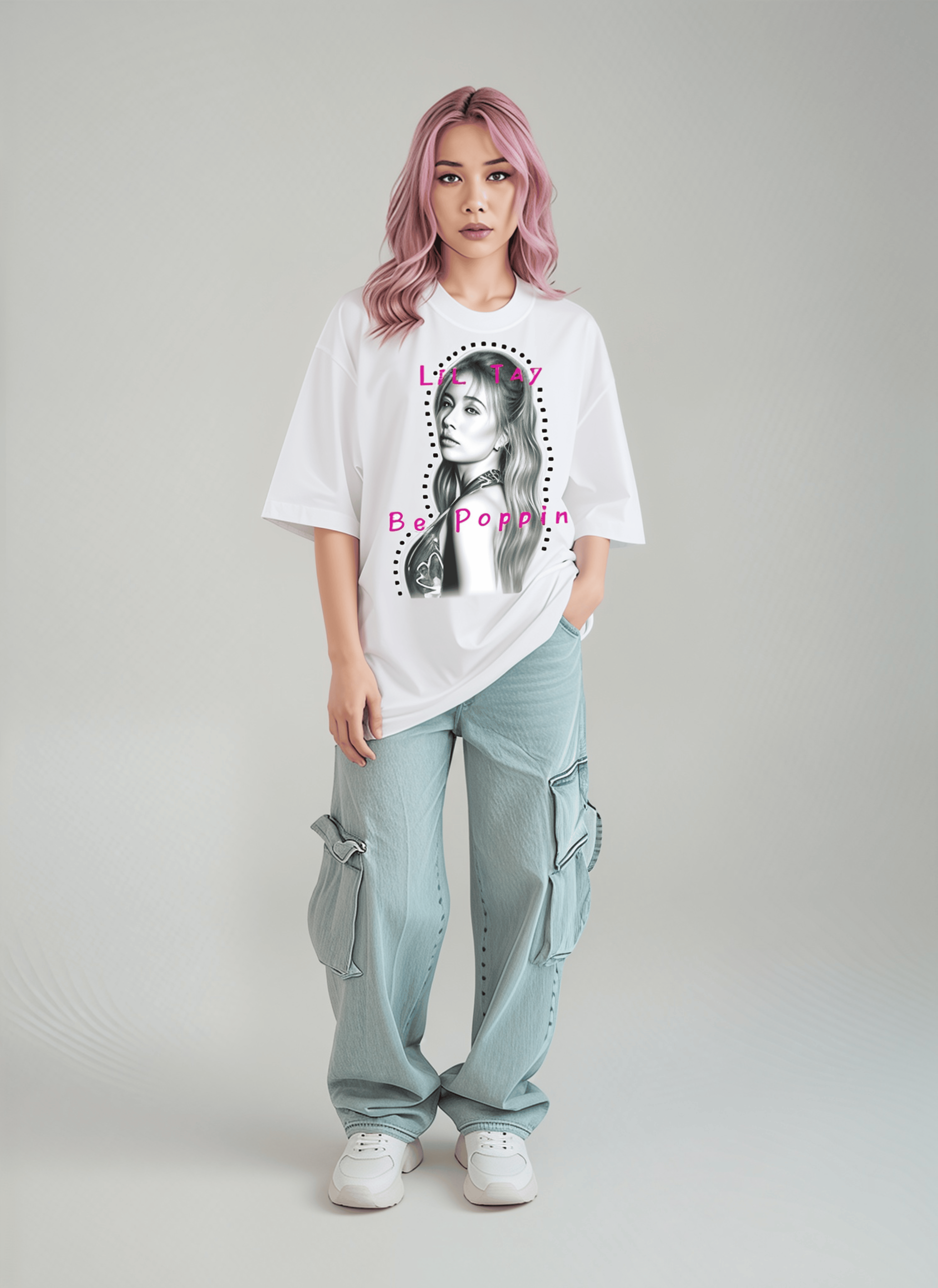 LiL Tay BePoppin cotton oversized tee unisex