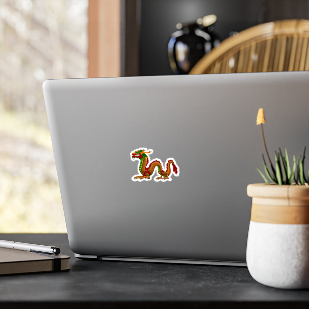 Mythical Colorful Chinese Dragon Vinyl Decal - Kiss-Cut Sticker From LiLTay
