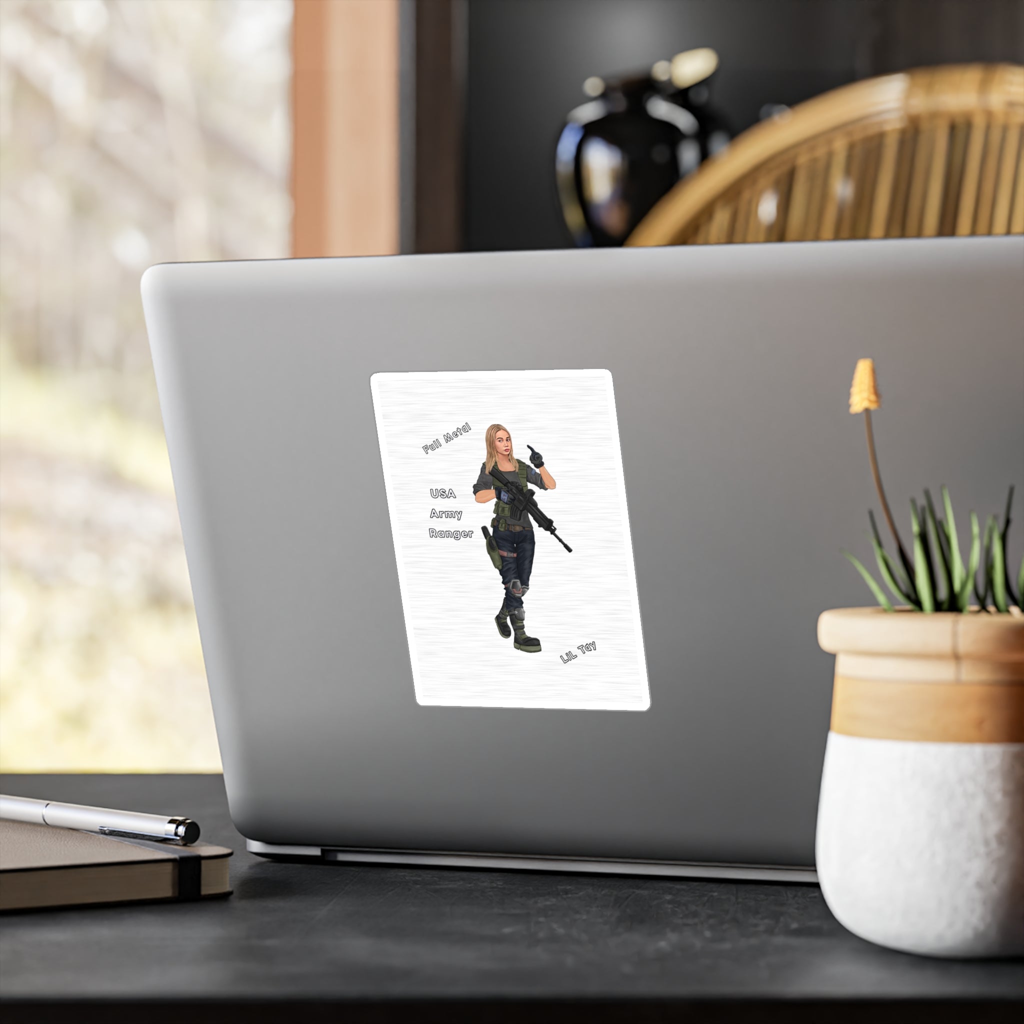 USA Army Ranger Full Metal Soldier Vinyl Sticker — Kiss-Cut Decal From LiLTay - in or outdoor
