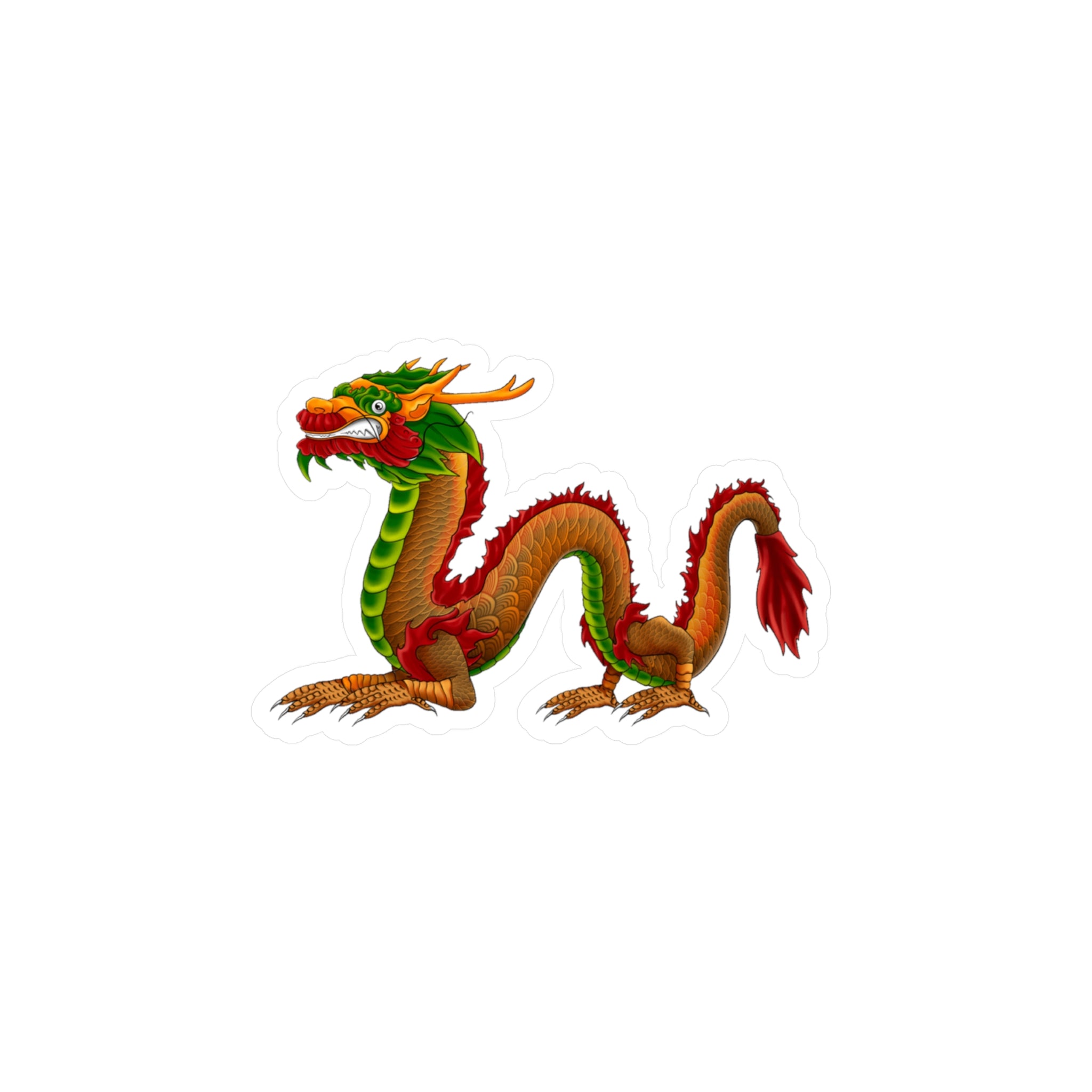 Mythical Colorful Chinese Dragon Vinyl Decal - Kiss-Cut Sticker From LiLTay