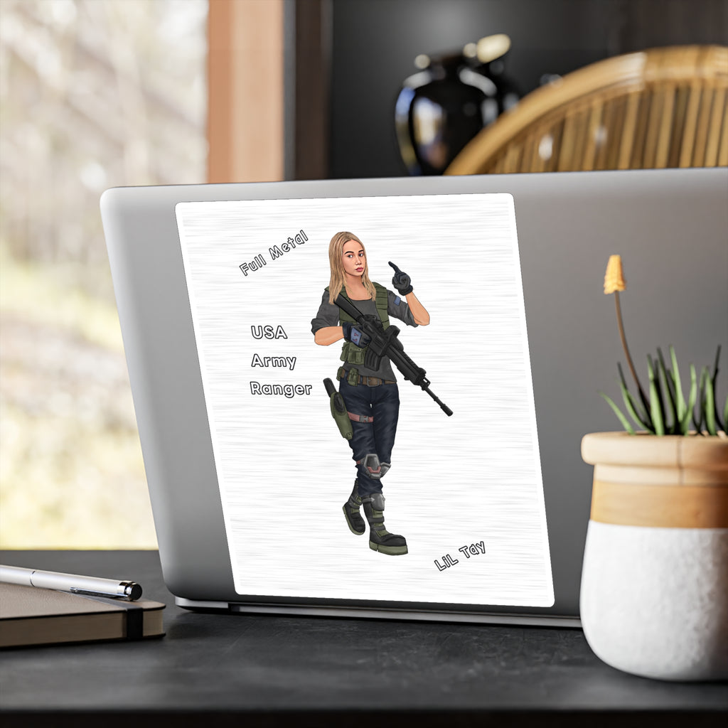 USA Army Ranger Full Metal Soldier Vinyl Sticker — Kiss-Cut Decal From LiLTay - in or outdoor