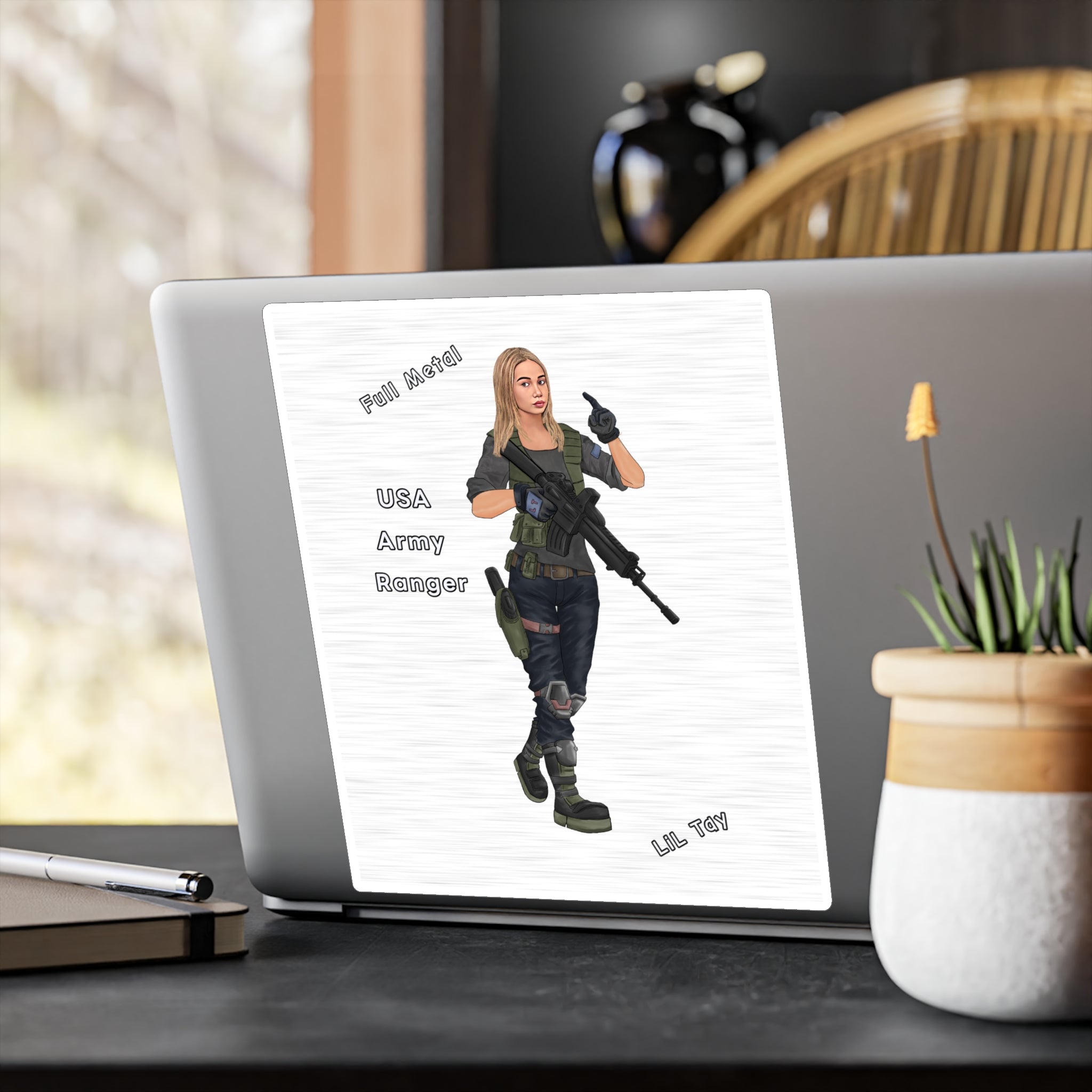 USA Army Ranger Full Metal Soldier Vinyl Sticker — Kiss-Cut Decal From LiLTay - in or outdoor