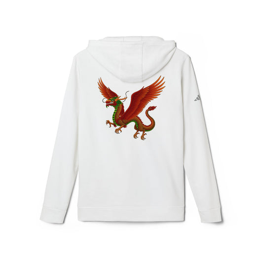 LiLTay adidas fleece  lightweight Hoodie — Red Winged chinese new years  Dragon --- Back Print
