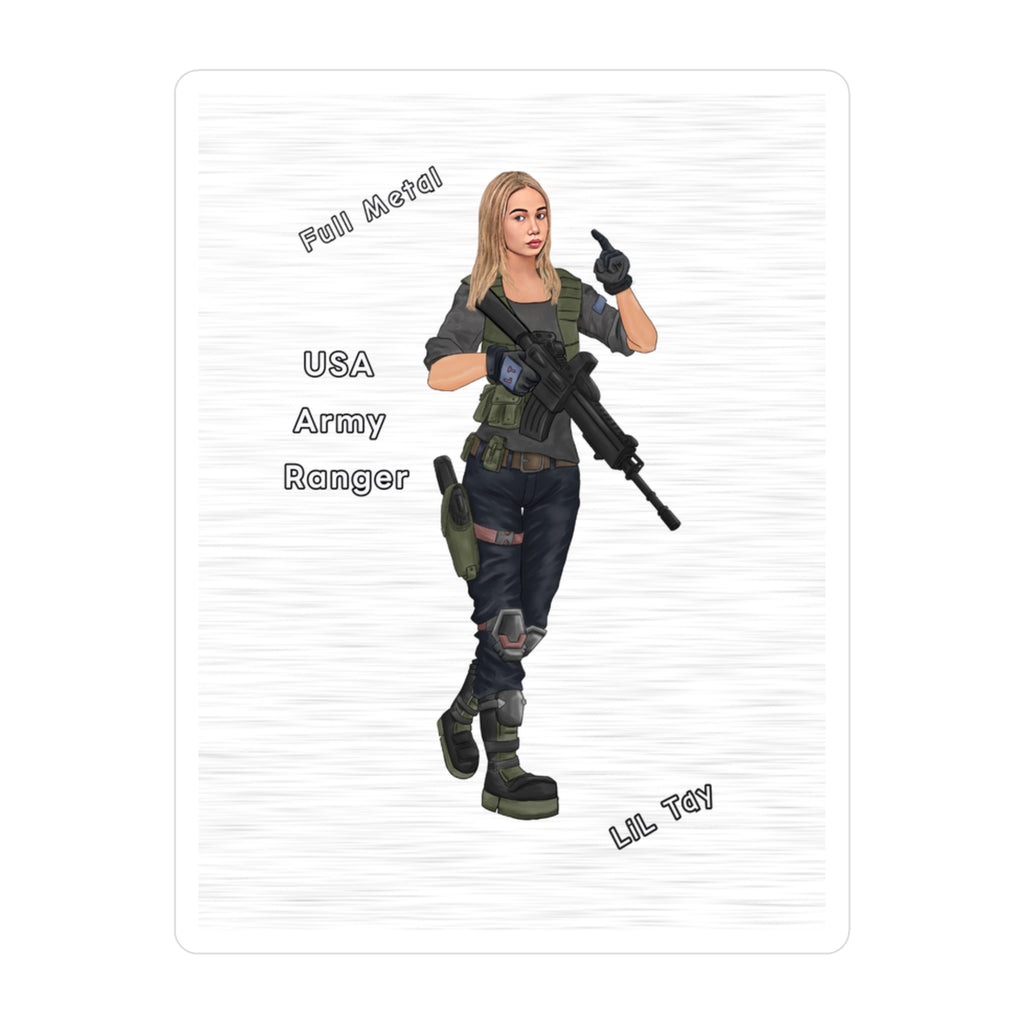 USA Army Ranger Full Metal Soldier Vinyl Sticker — Kiss-Cut Decal From LiLTay - in or outdoor