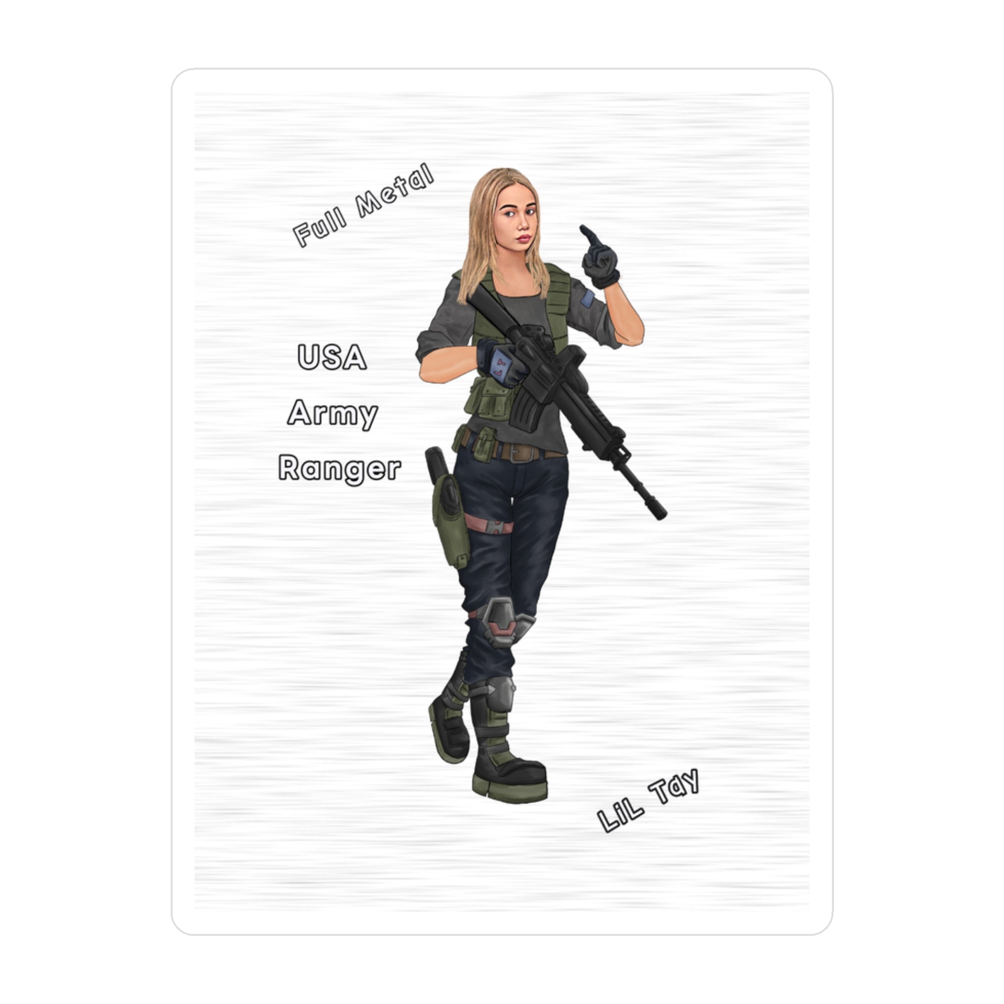 USA Army Ranger Full Metal Soldier Vinyl Sticker — Kiss-Cut Decal From LiLTay - in or outdoor