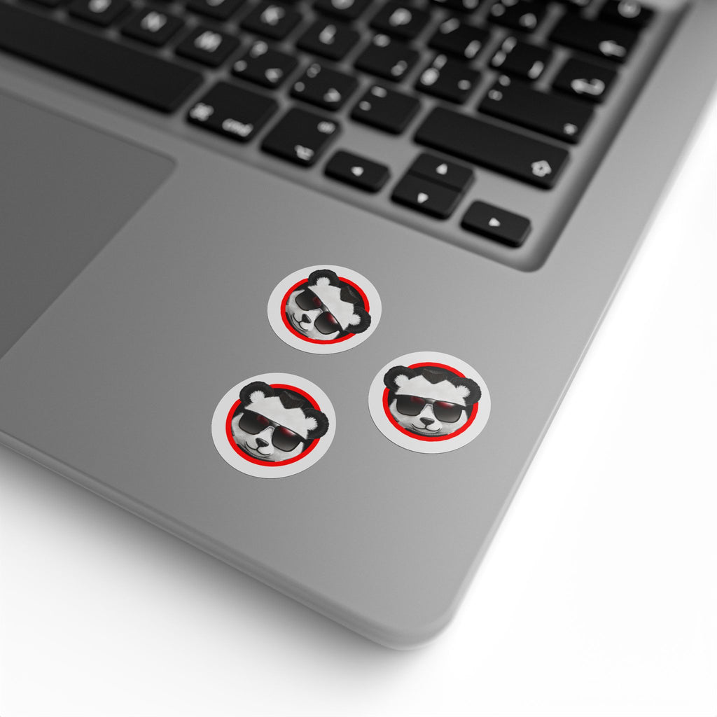 Cool Teddy Bear Round Stickers  — Roll of 50 Sunglasses Red Band LiLTay Logo  2 sizes