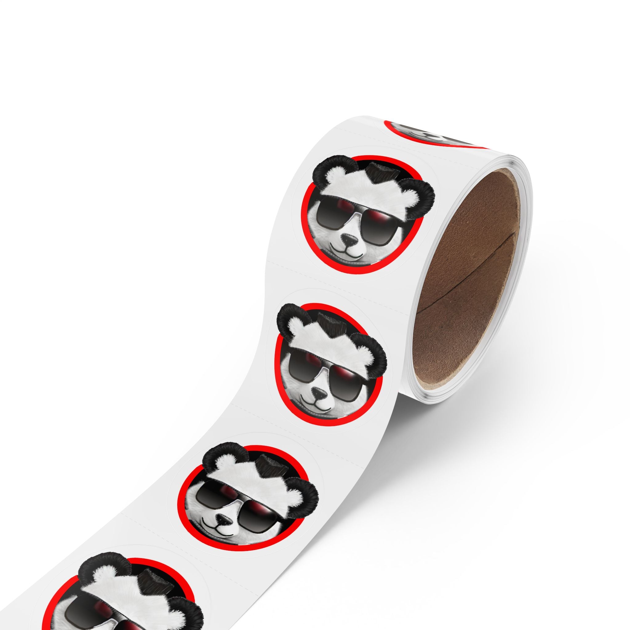 Cool Teddy Bear Round Stickers  — Roll of 50 Sunglasses Red Band LiLTay Logo  2 sizes