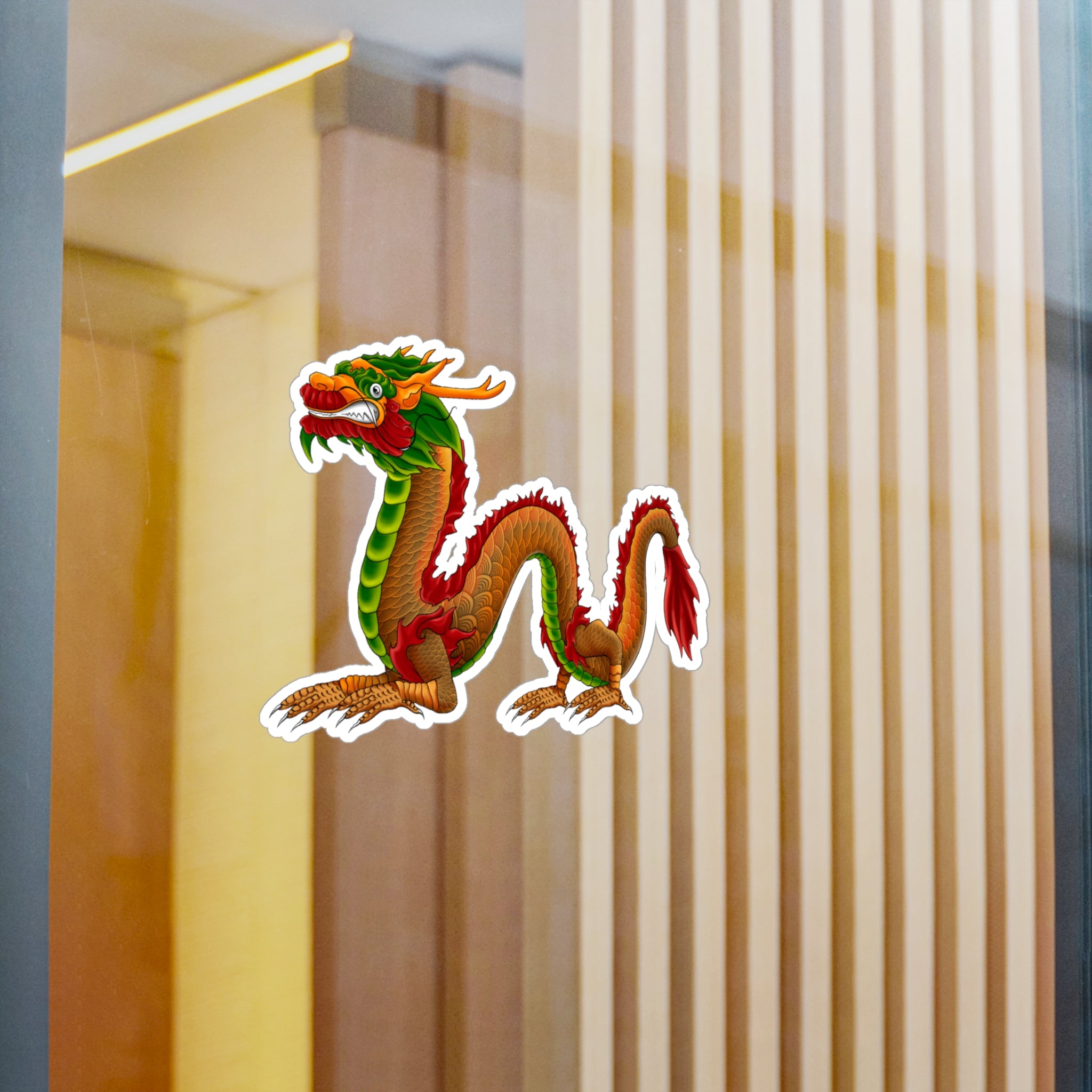 Mythical Colorful Chinese Dragon Vinyl Decal - Kiss-Cut Sticker From LiLTay