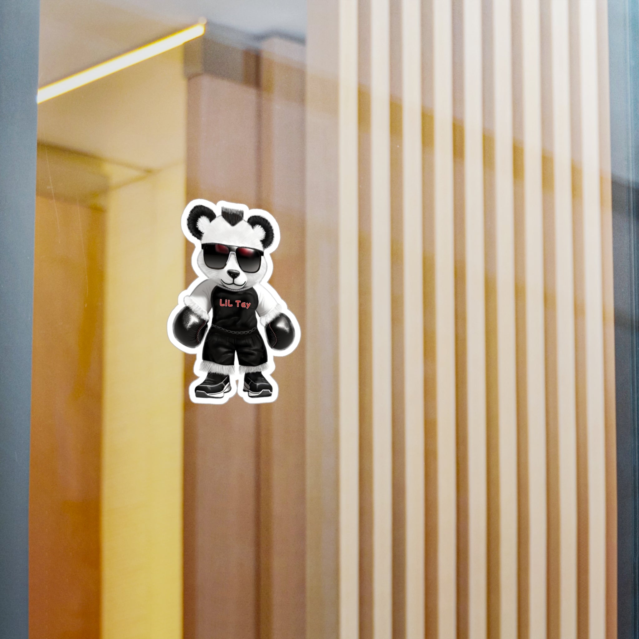 Cool Boxing Teddy Bear Sticker — Kiss-Cut Vinyl Decal From LiLTay