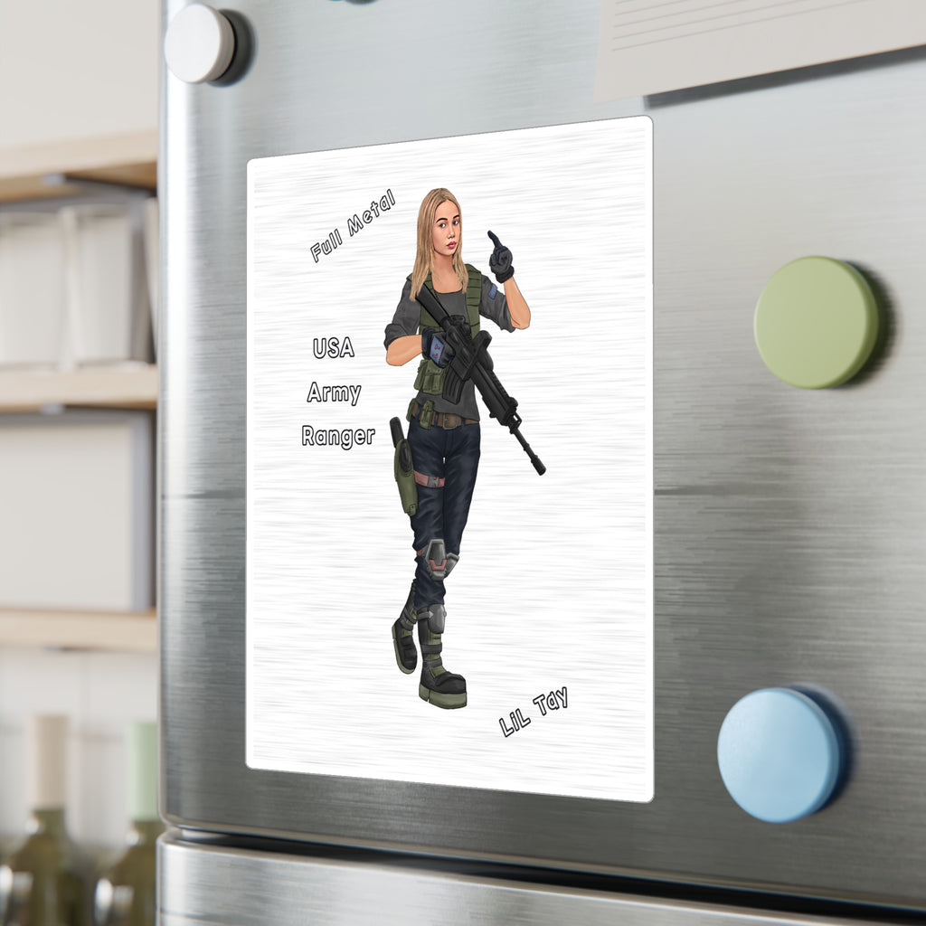 USA Army Ranger Full Metal Soldier Vinyl Sticker — Kiss-Cut Decal From LiLTay - in or outdoor