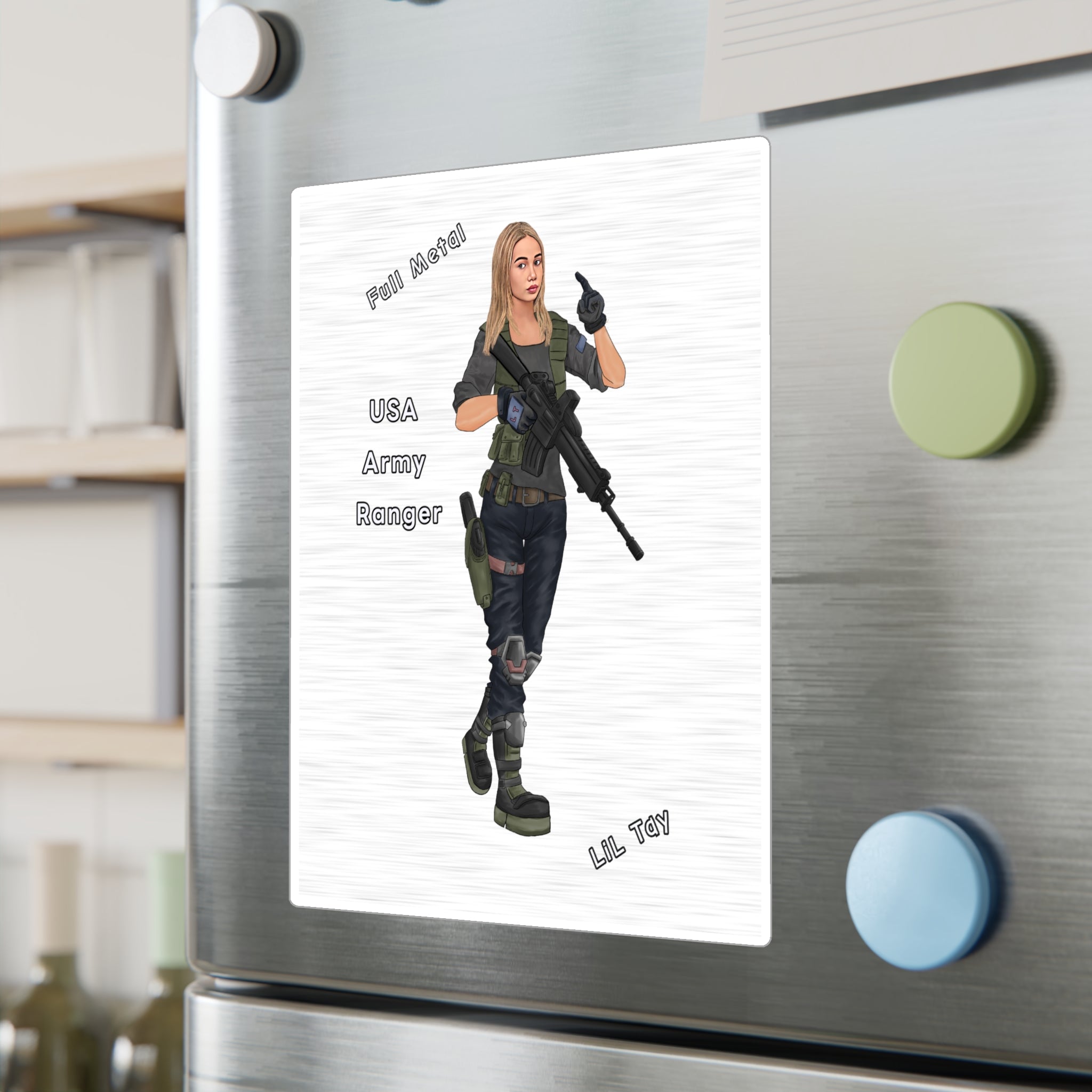 USA Army Ranger Full Metal Soldier Vinyl Sticker — Kiss-Cut Decal From LiLTay - in or outdoor