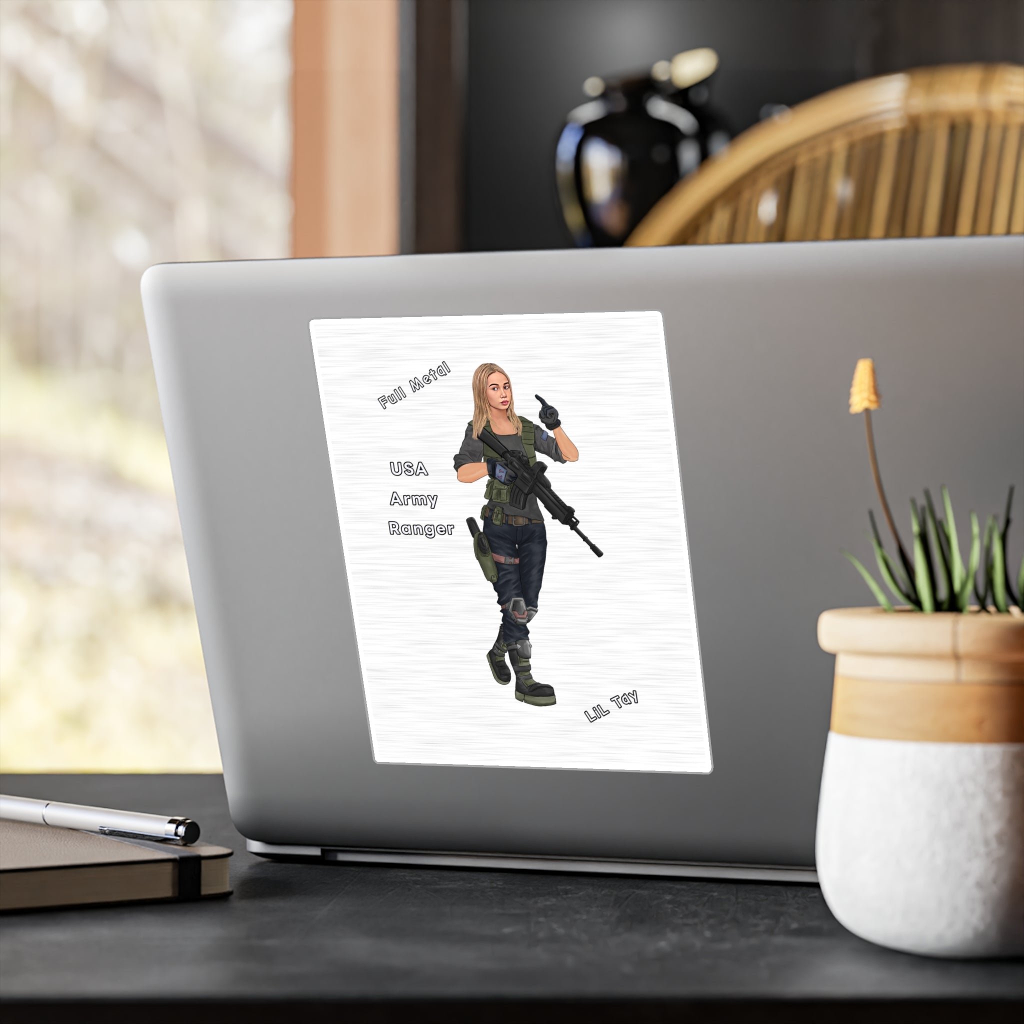 USA Army Ranger Full Metal Soldier Vinyl Sticker — Kiss-Cut Decal From LiLTay - in or outdoor