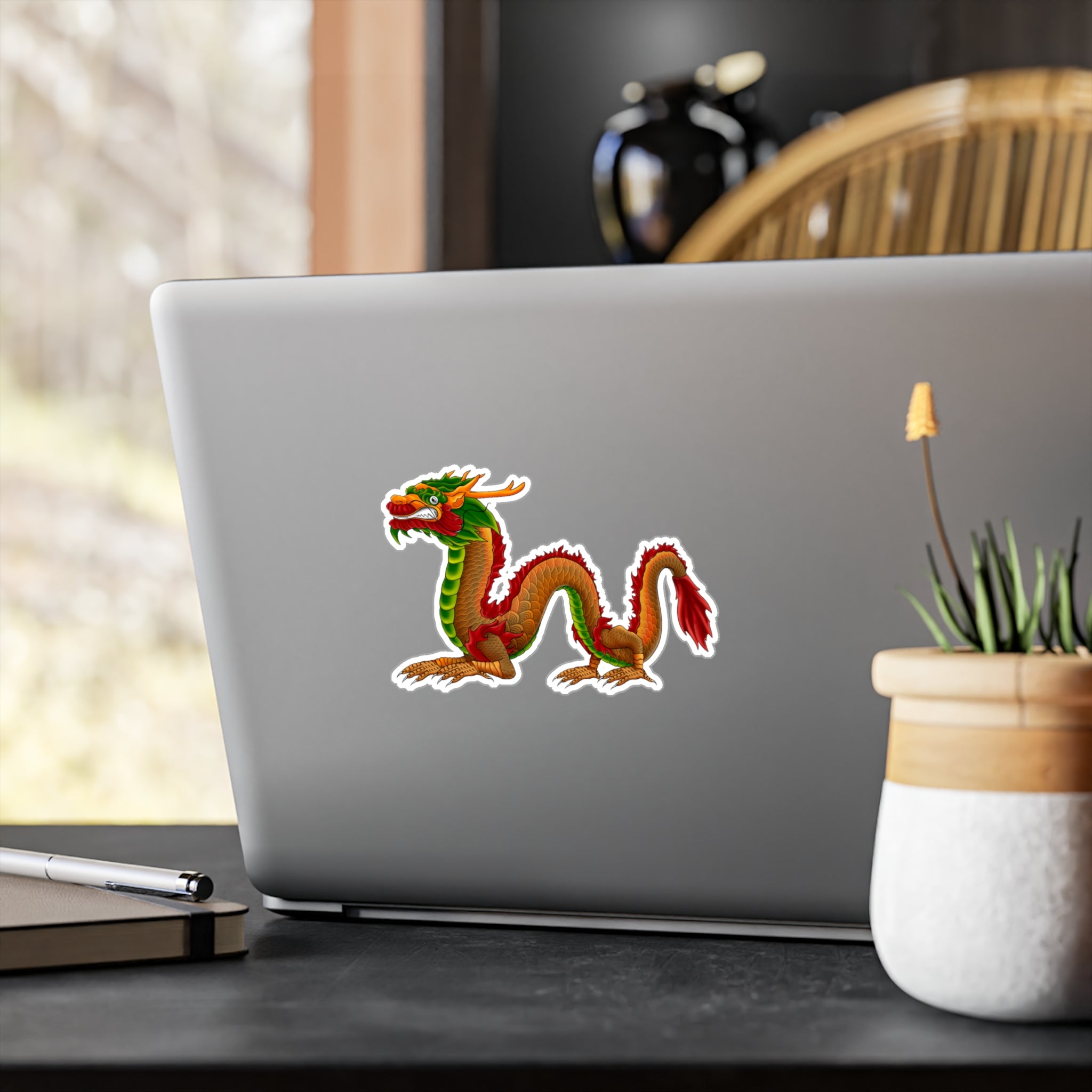 Mythical Colorful Chinese Dragon Vinyl Decal - Kiss-Cut Sticker From LiLTay