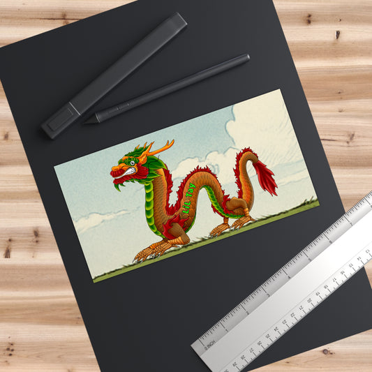 LiLTay Dragon Bumper Sticker Size AnyPlace - Radical waterproof cartoon of some historical accuracy
