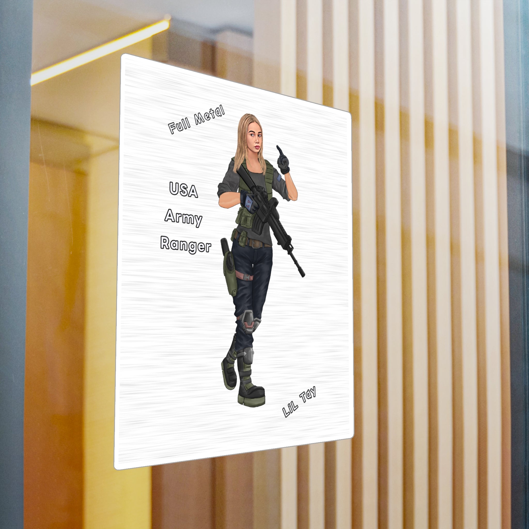 USA Army Ranger Full Metal Soldier Vinyl Sticker — Kiss-Cut Decal From LiLTay - in or outdoor
