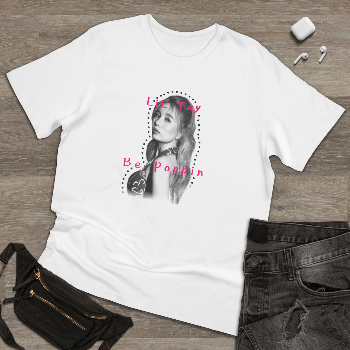 LiL Tay BePoppin cotton tee shirt unisex black or white only