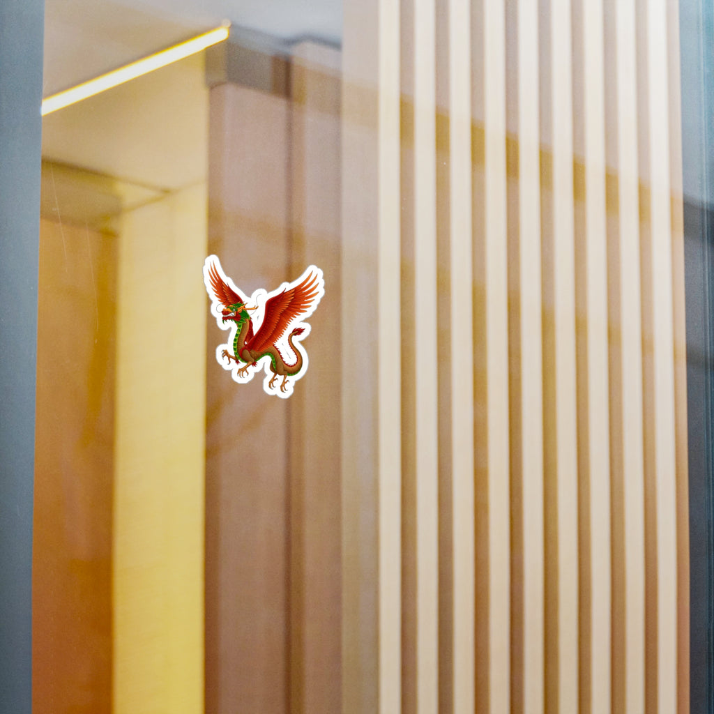 Red Winged Mythical Chinese Dragon Vinyl Sticker – Kiss-Cut Decal From LiLTay