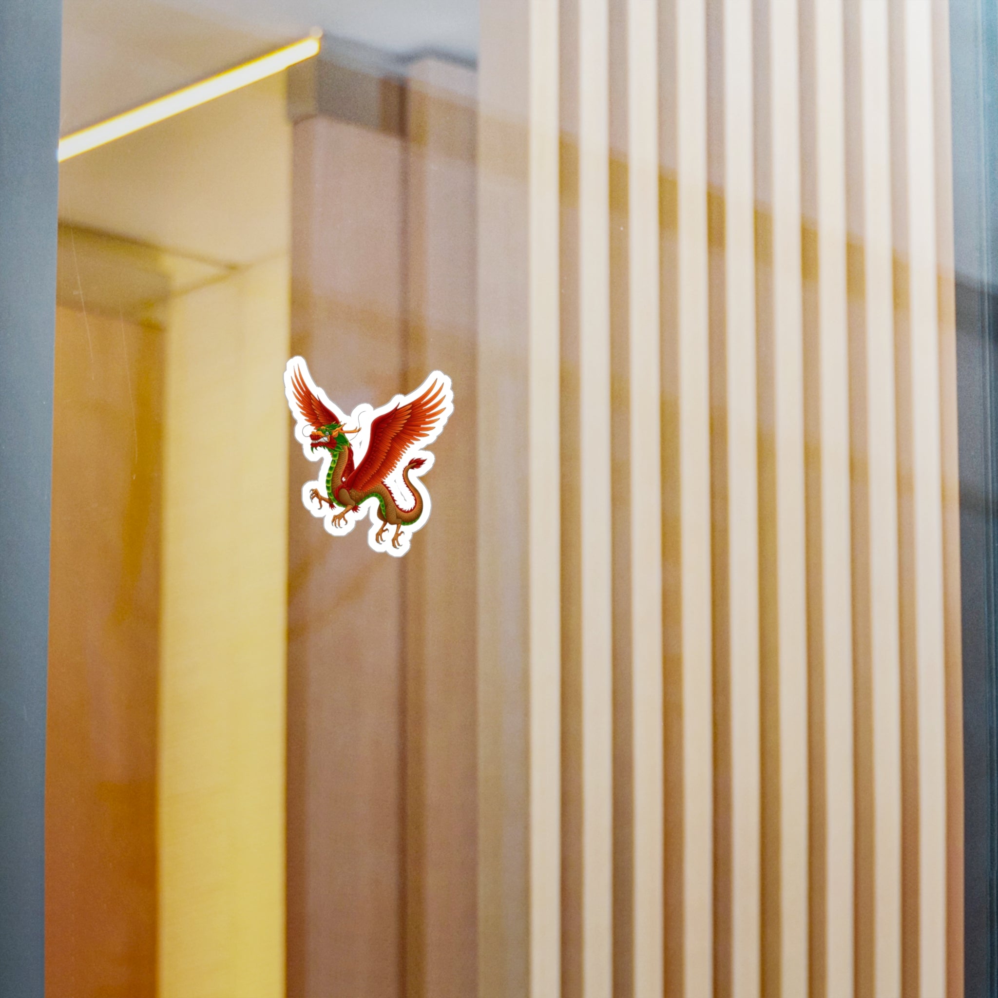 Red Winged Mythical Chinese Dragon Vinyl Sticker – Kiss-Cut Decal From LiLTay