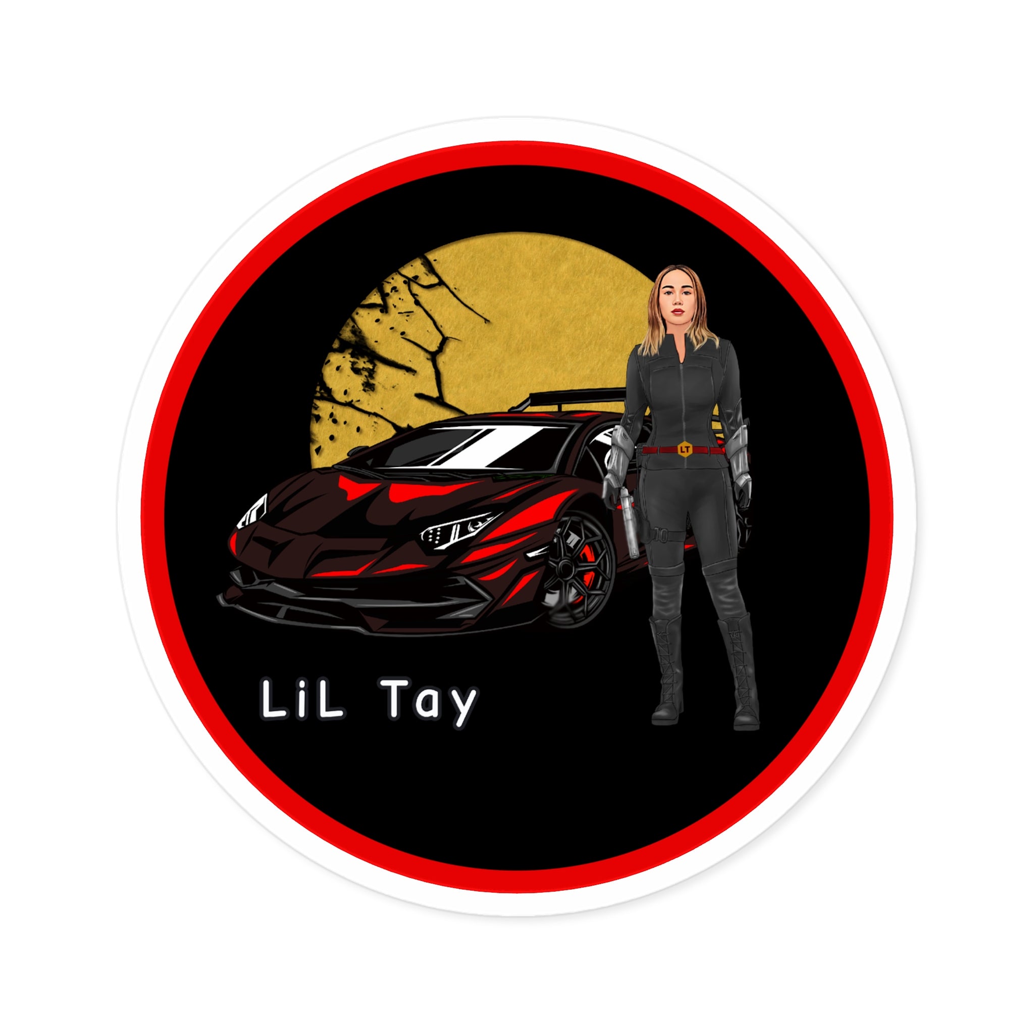 Lil Tay - SUNSET the ultimate warrior - inhouse video game concept - Vinyl Decal (Indoor/Outdoor)