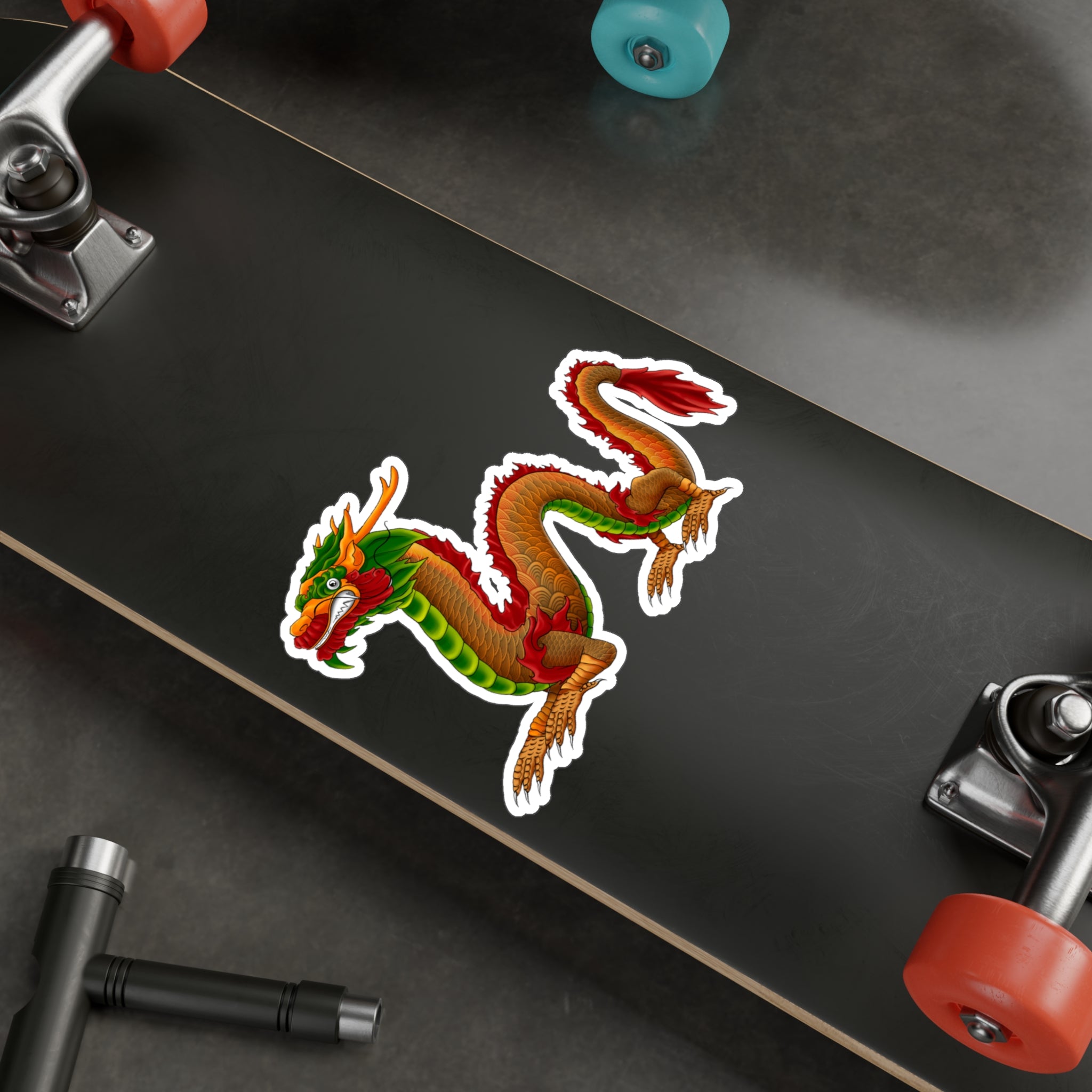 Mythical Colorful Chinese Dragon Vinyl Decal - Kiss-Cut Sticker From LiLTay