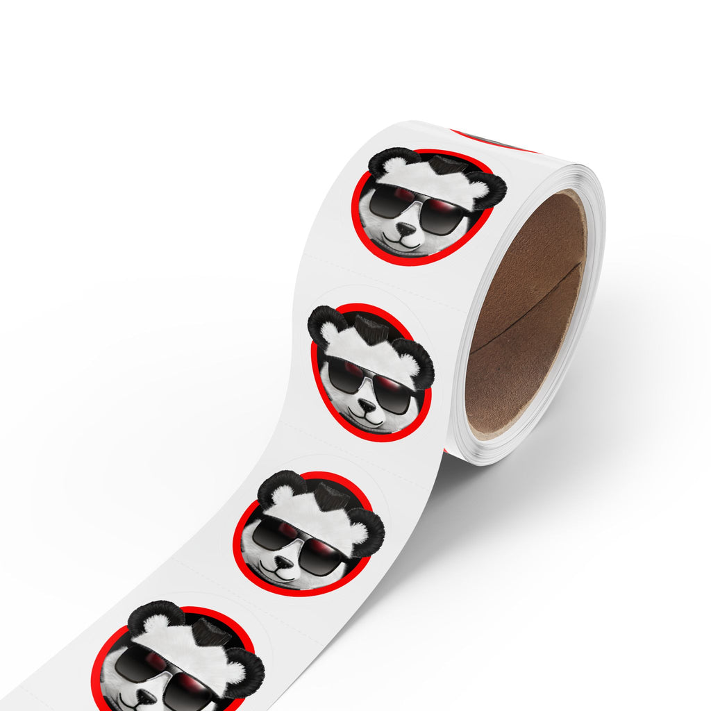 Cool Teddy Bear Round Stickers  — Roll of 50 Sunglasses Red Band LiLTay Logo  2 sizes