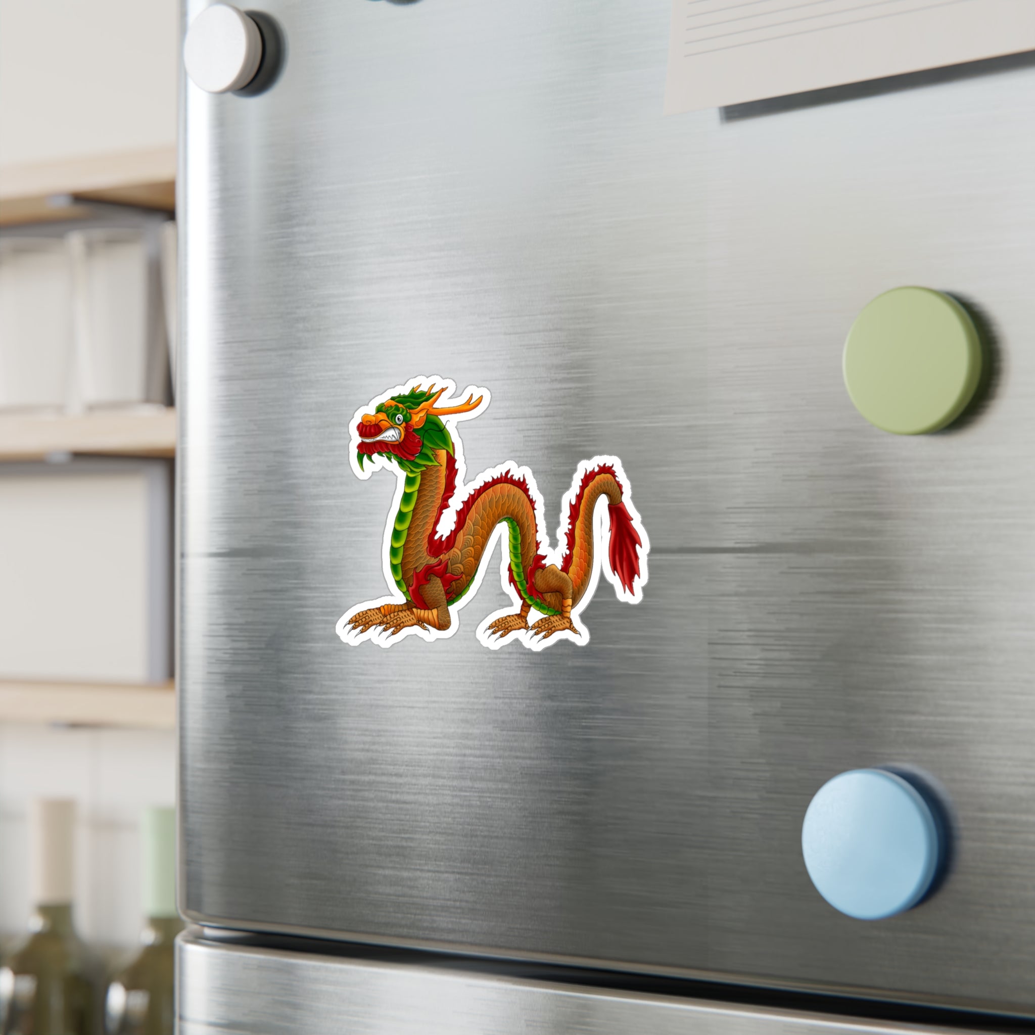 Mythical Colorful Chinese Dragon Vinyl Decal - Kiss-Cut Sticker From LiLTay