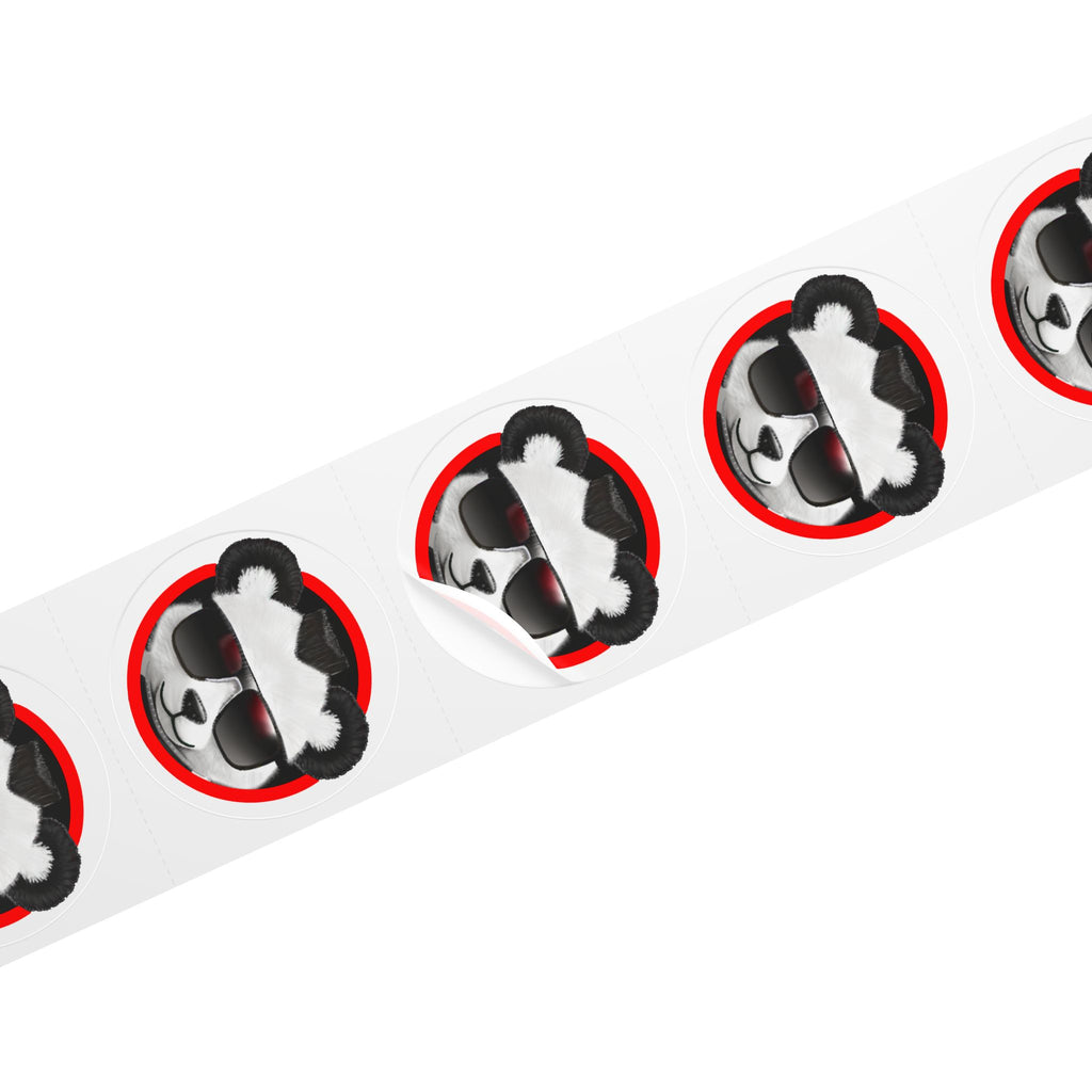 Cool Teddy Bear Round Stickers  — Roll of 50 Sunglasses Red Band LiLTay Logo  2 sizes